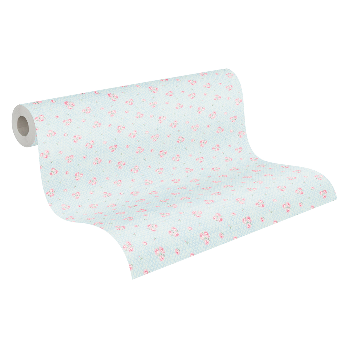 Papier peint Vintage Small Bouquet bleu rose - Maison Charme d'A.S. Création ROLL | Réf. AS-390671
