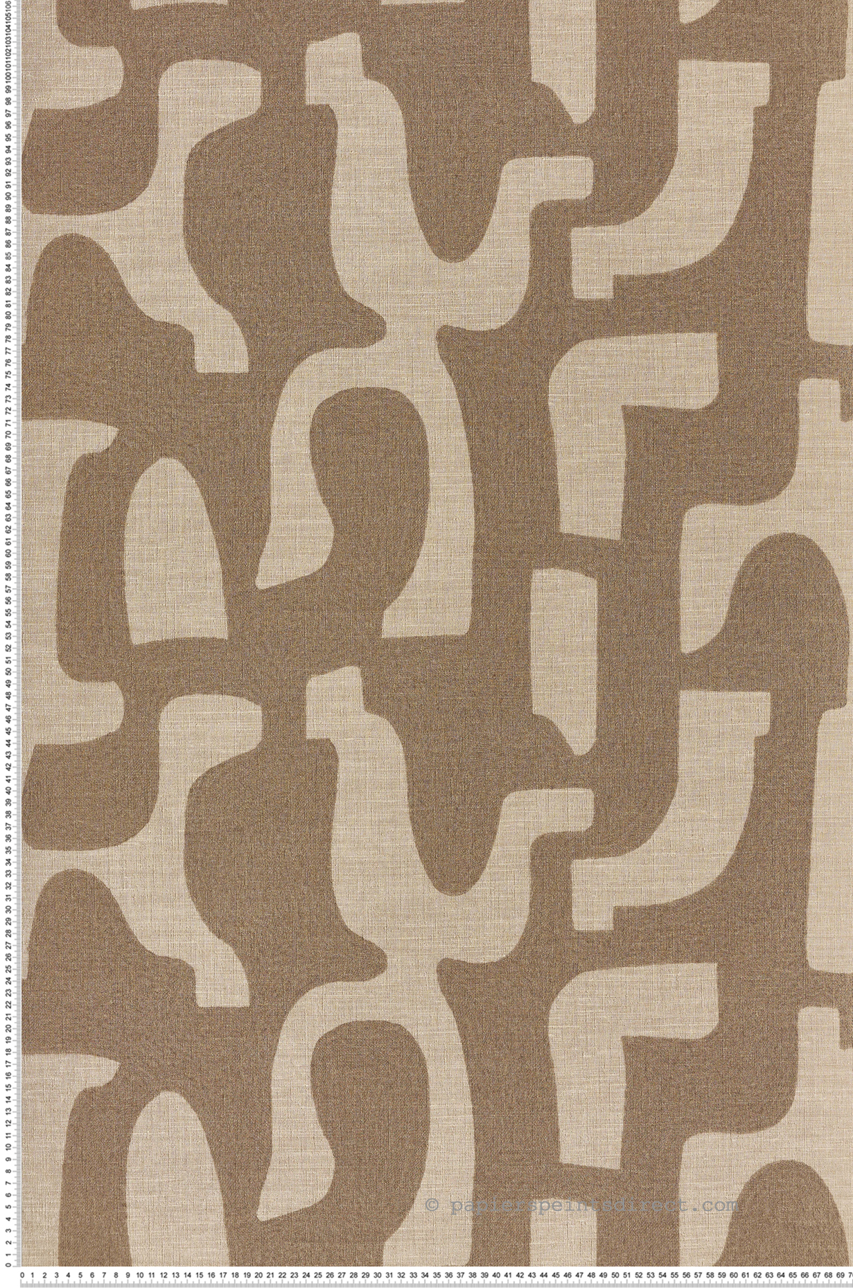 Papier peint Graphique Seran brun beige travertin - Le Lin 3 de Casamance | Réf. CAS-76560202