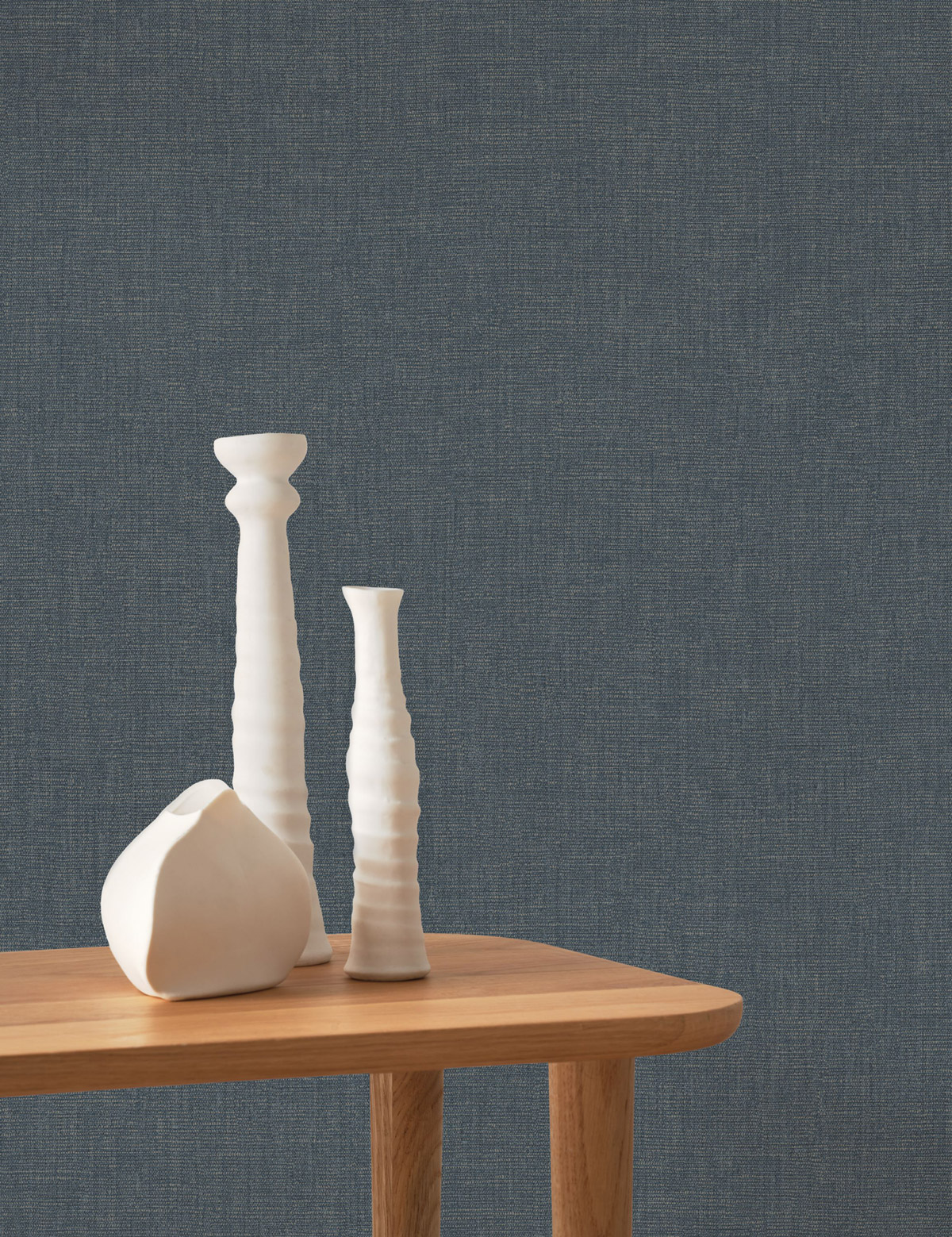 Papier peint Uni Lin Caractère bleu orage - Seaside de Casadéco | Réf. SEAS201176886