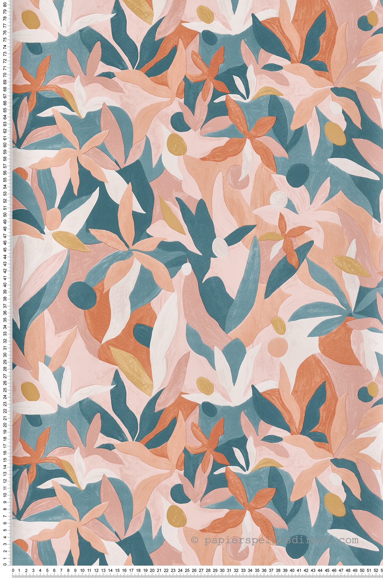 Papier peint Fleur Sauvage orange, rose et doré - Imagination de Casélio | Réf. IMG102163049