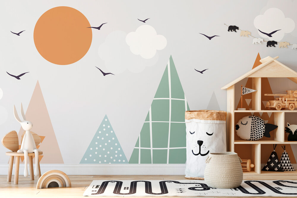 Papier peint panoramique Montagnes aux Oiseaux - Wall Love d'A.S. Création | Réf. DD129601