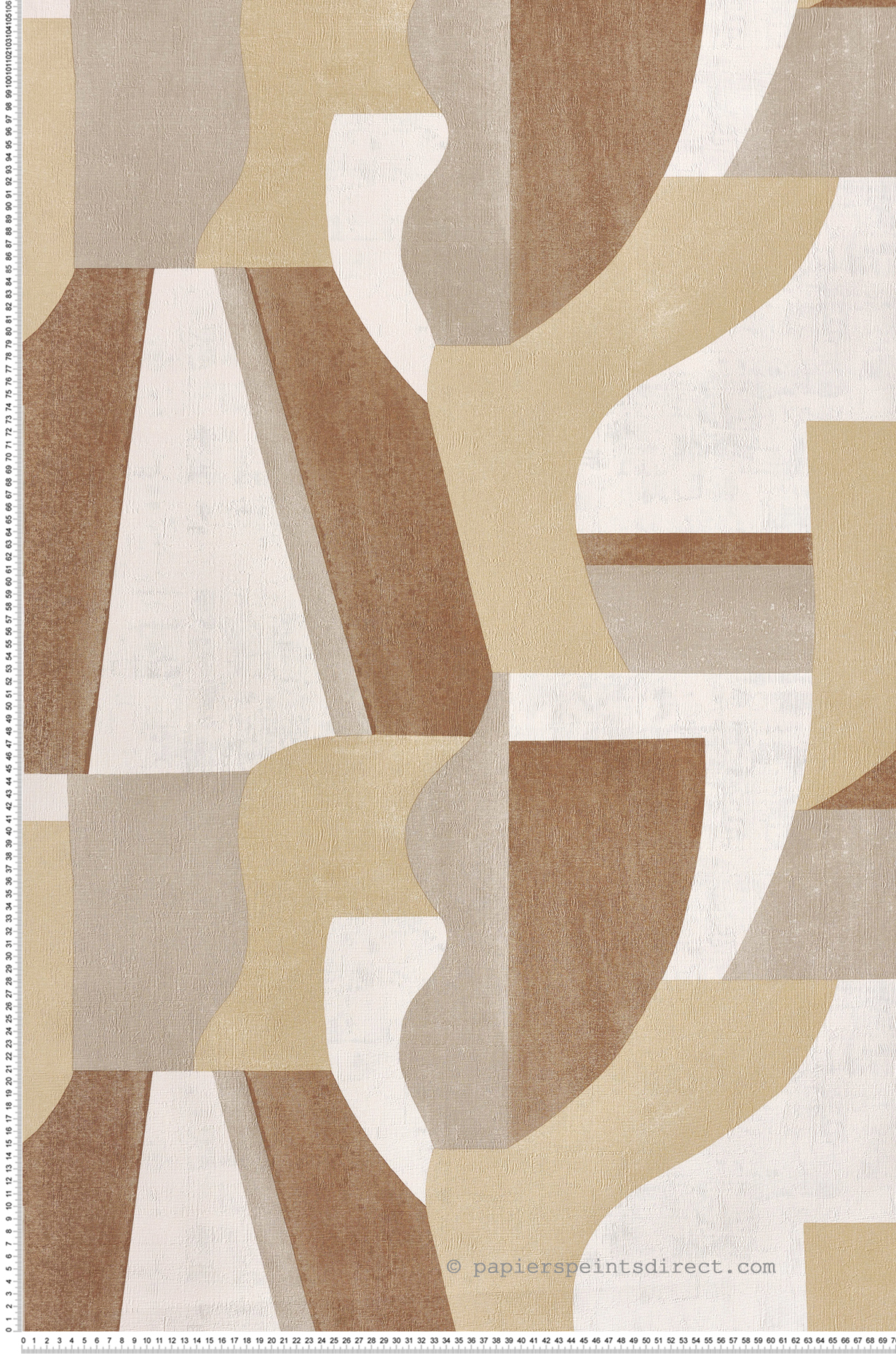 Papier peint Graphique Gino beige marron - Mouvements de Casamance | Réf. CAS-76002242