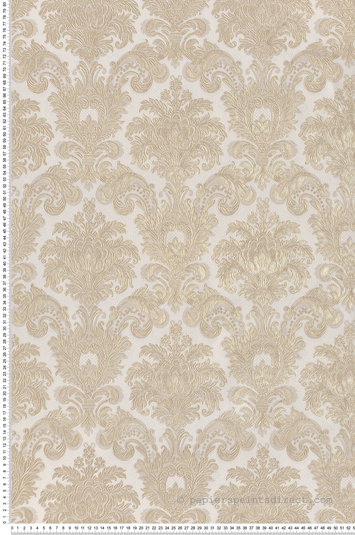 Papier peint Ornement Médaillon blanc cassé doré - Opera de Montecolino | Réf. MC-OP33324