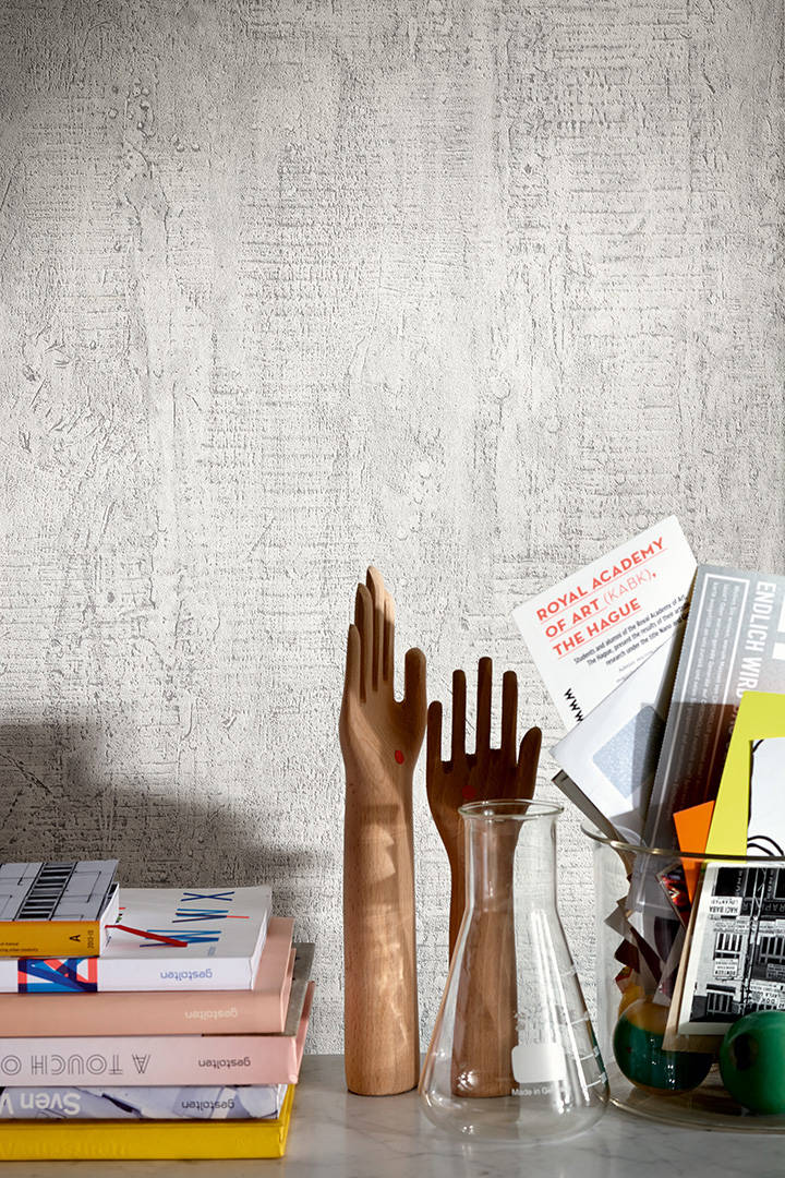 Papier peint Mur empreinte blanc - Wood N Stone 2 d'AS Création | Réf. SP04484