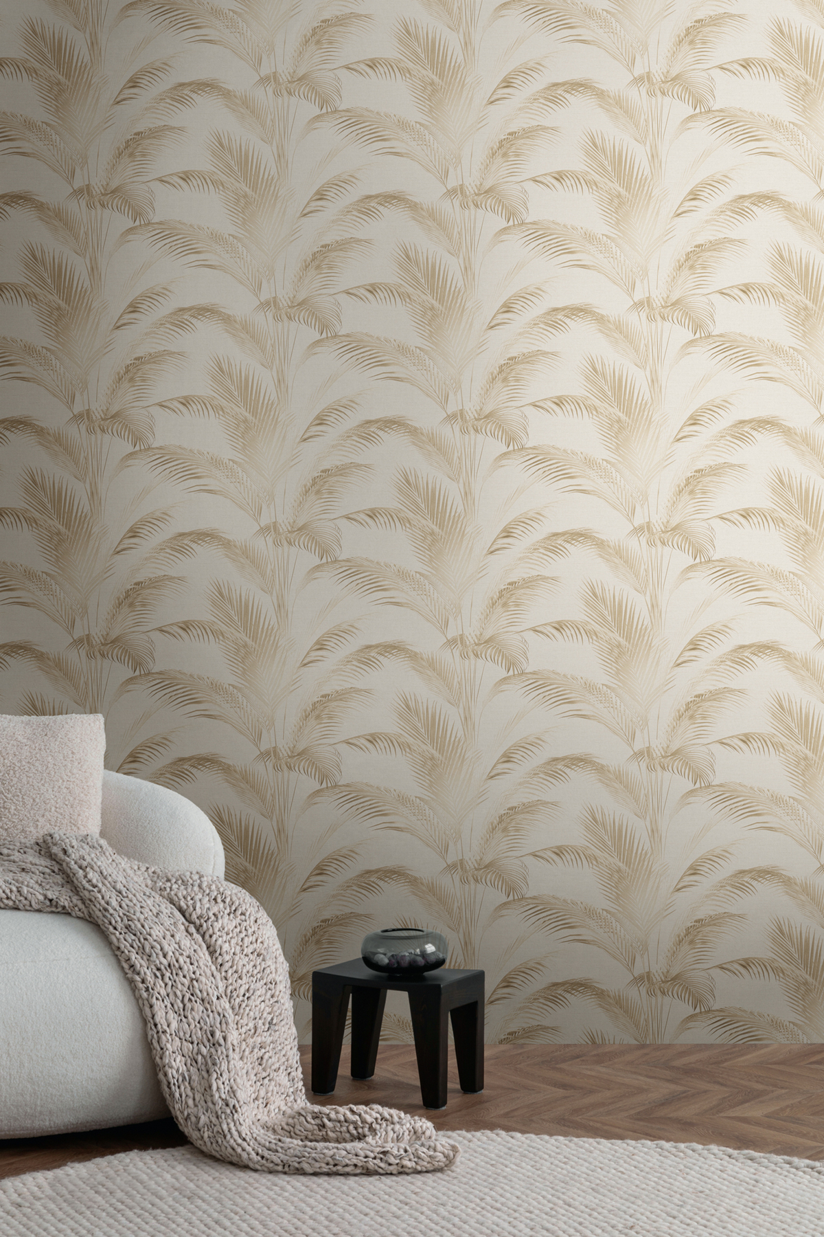 Papier peint Palme Moderne Urbain grège beige - Metropolis Michalsky 6 de Livingwalls AMB2 | Réf. AS-399801