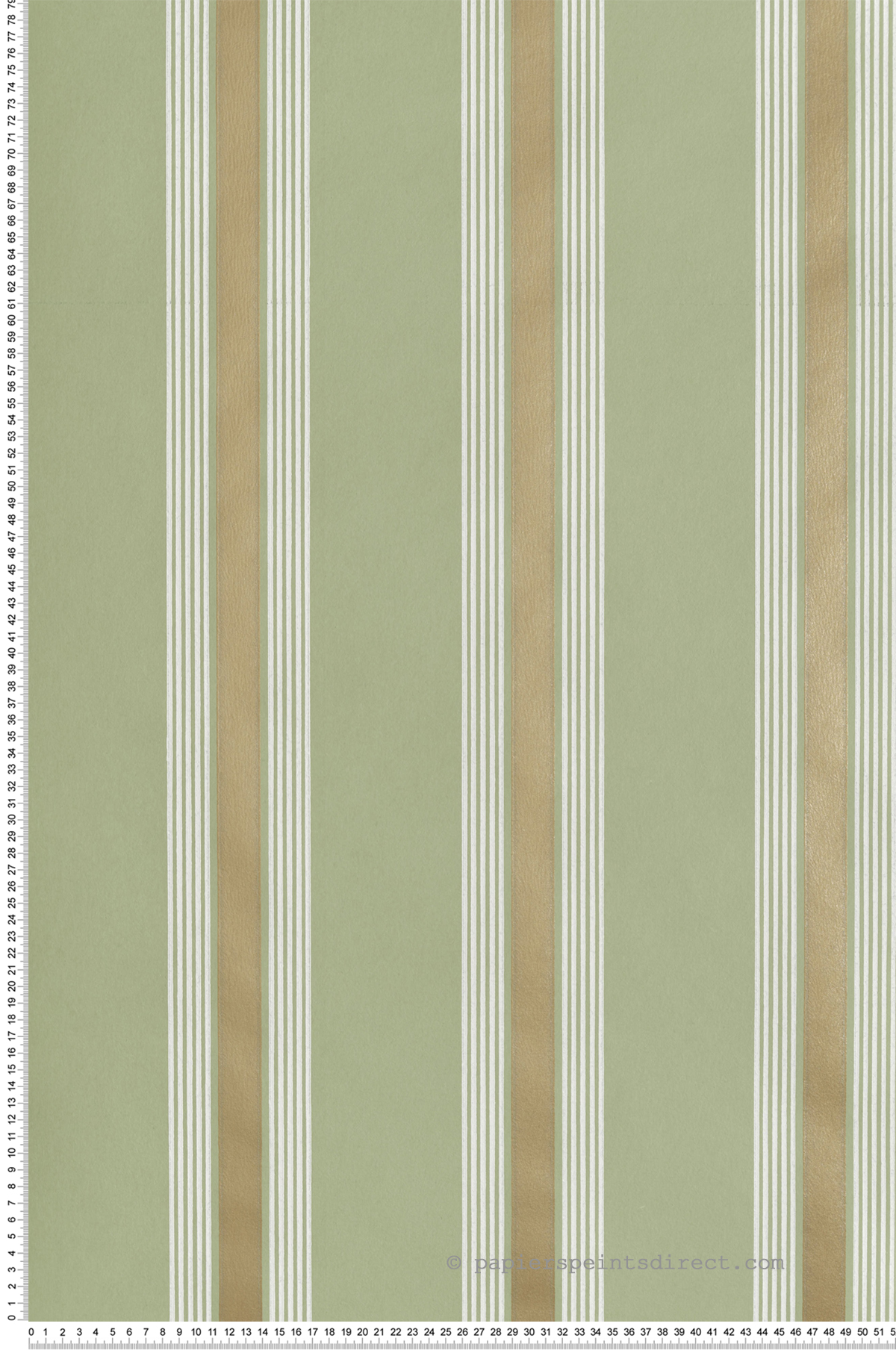 Papier peint Rayure Rétro Manetti vert doré - Alberti d'Osborne & Little | Réf. OSB-W7983-03