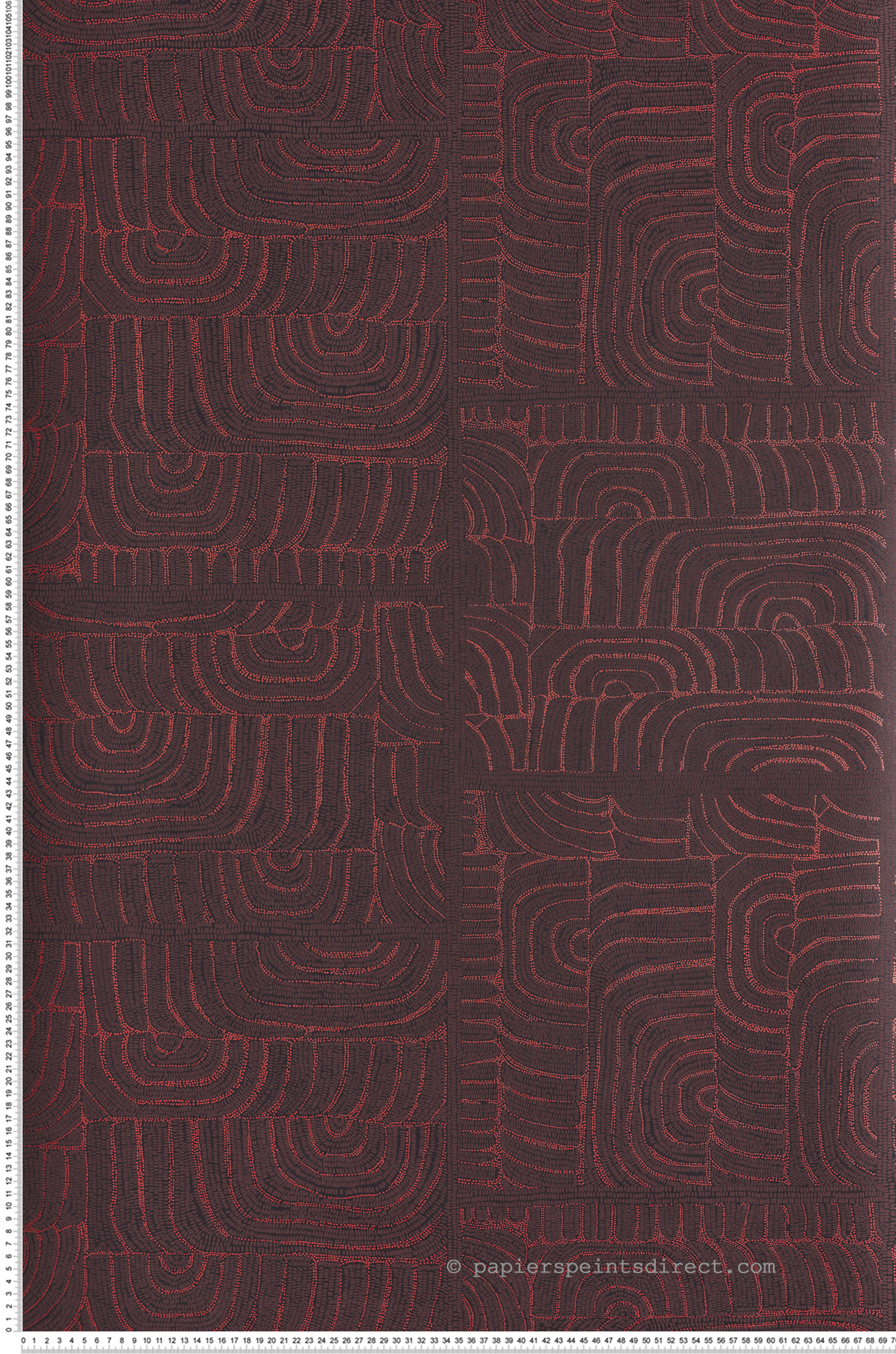 Papier peint Perle Ethnique Tehani chocolat métallisé - Terra de Masureel | Réf. MAS-TER502