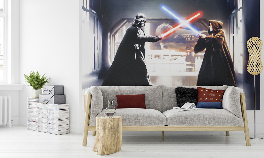 Panoramique Star Wars Vader vs. Kenobi - Papier peint Komar