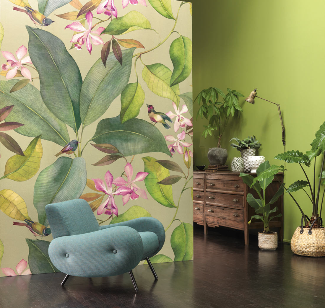 Papier peint panoramique Exotique oiseaux - Encyclopedia de Casadéco | Réf. ENCY83351467