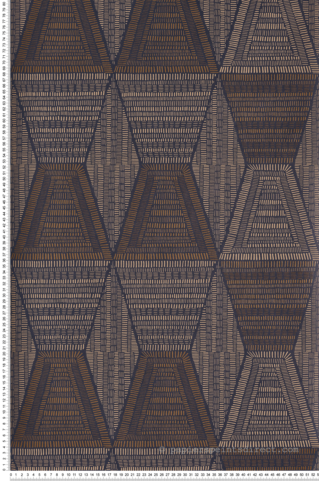 Papier peint Ethnique Daïa nuit et doré - Mirage de Casamance | Réf. CAS-75272140