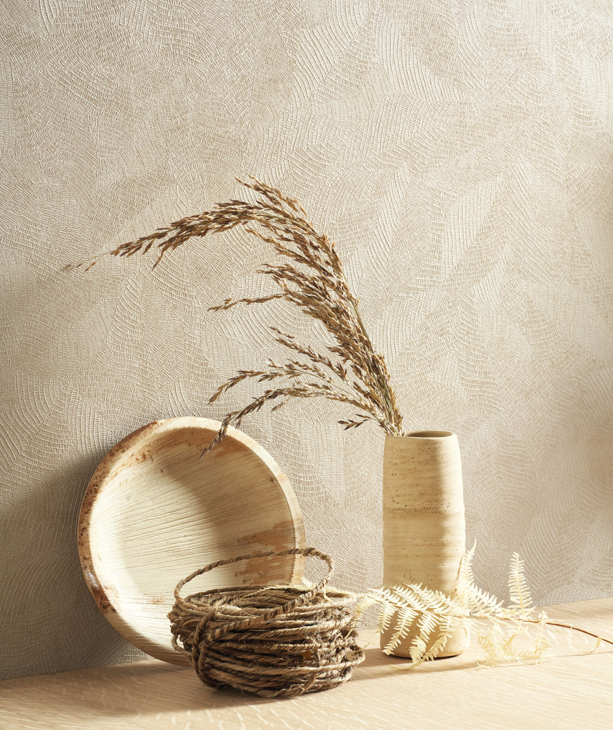 Papier peint Matière Feuille Masaya grège - Nicaragua de Casadéco | Réf. NICA86421262