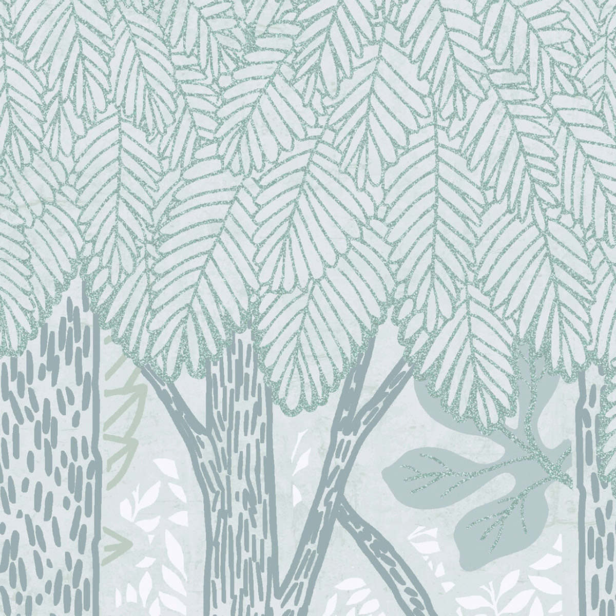 Papier peint Nature Sauvage vert amande - Lilly & Luis d'A.S. Création AMB6 | Réf. AS-771331