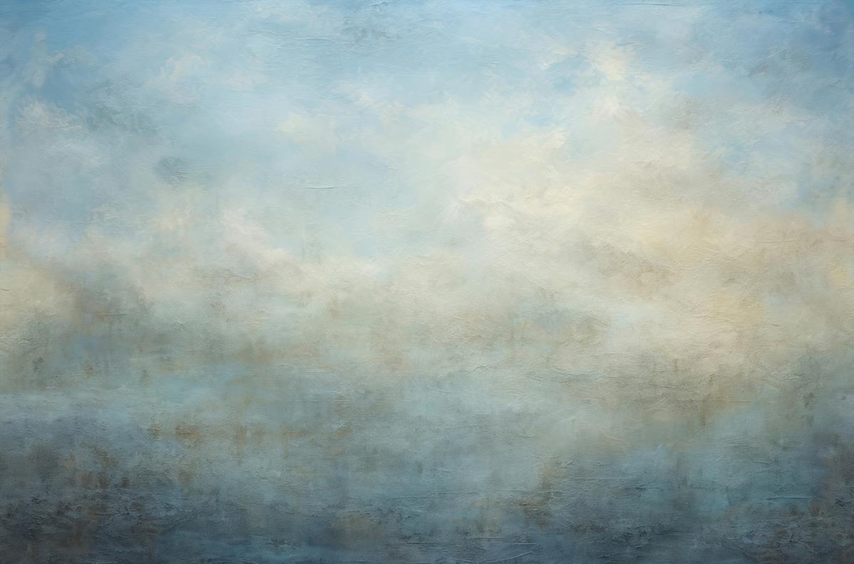 Papier peint panoramique Ciel Brumeux Dawn bleu - Panorama 2 de Lutèce | Réf. LTC-PAN1721C