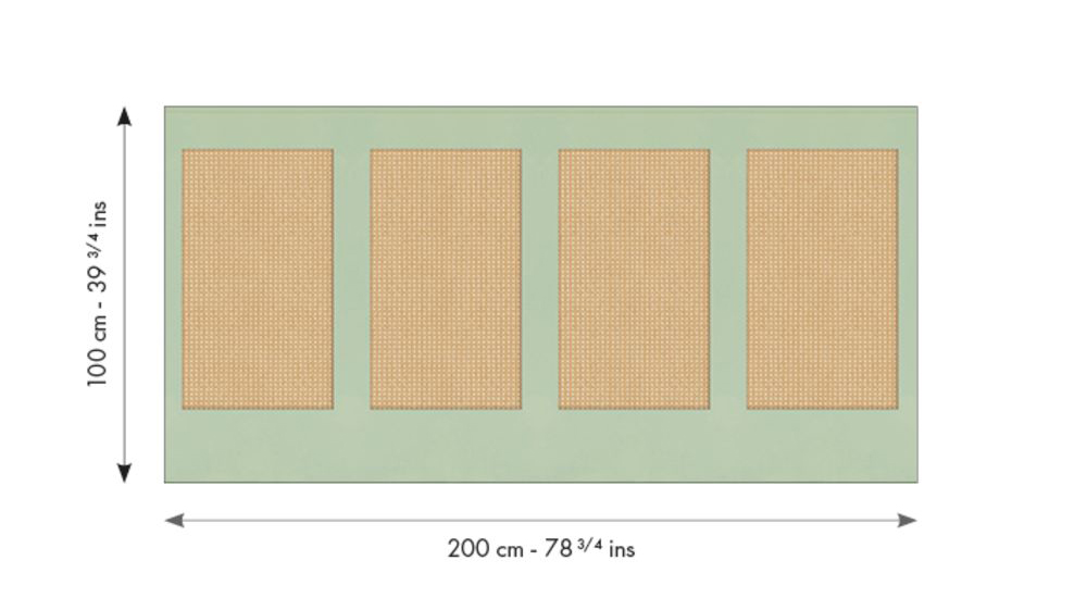 Papier peint Soubassement Cannage en Rotin S vert d'eau - Reliefs de Casélio RAPPORT | Réf. RLF106237007