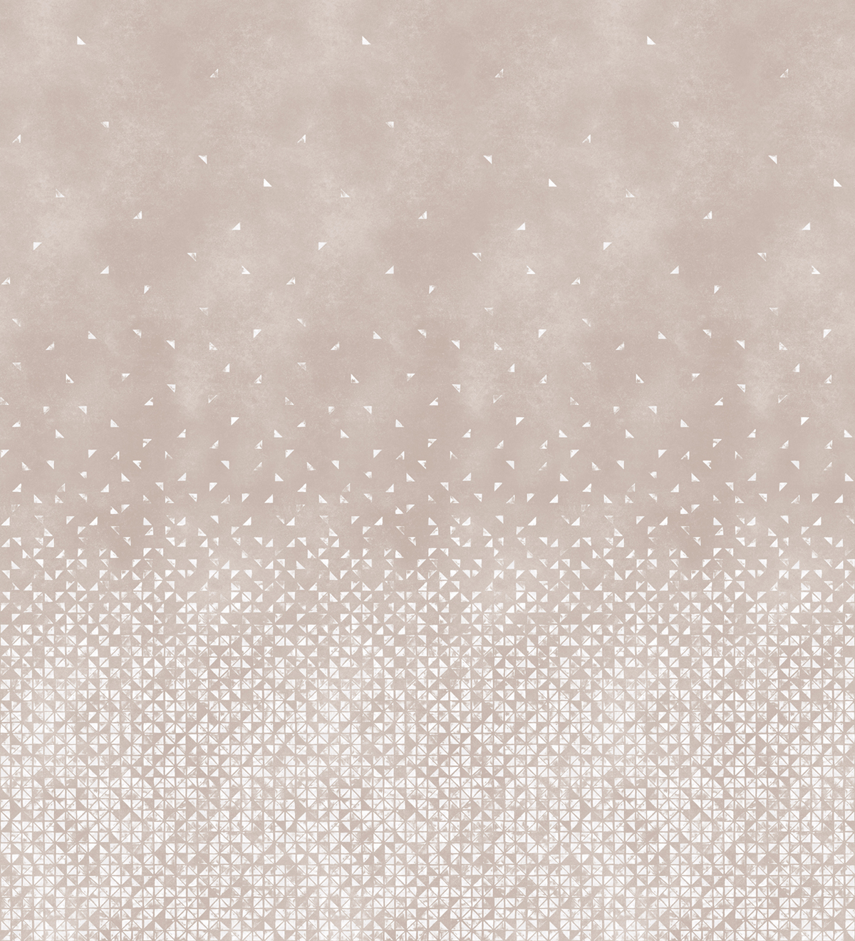 Papier peint panoramique Tangram Terracotta Blanc A+B - 1/2/3/4/5/6 - Isidore Leroy