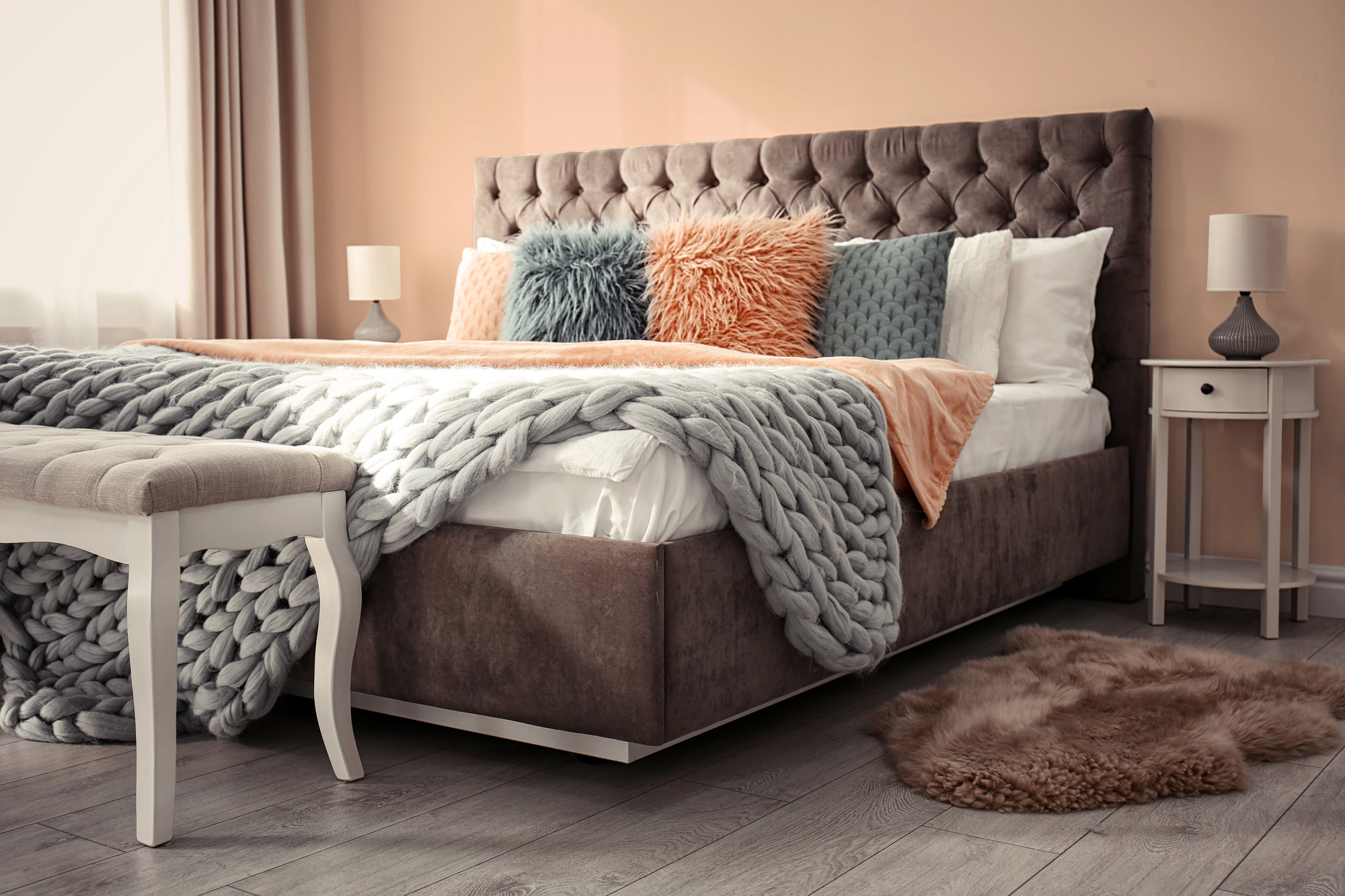 Image d'un pot de 1 litre de peinture Puro rose diverse apricot - c9011