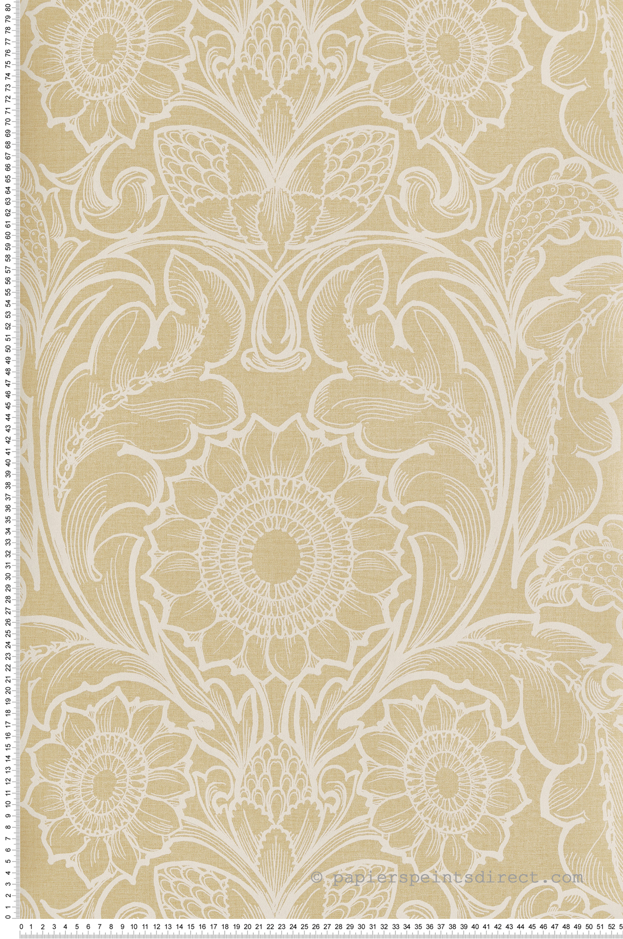 Papier peint Médaillon Tournesol Vintage beige paille - The Wall Llewelyn-Bowen de Lutèce | Réf. LTC-LB25149