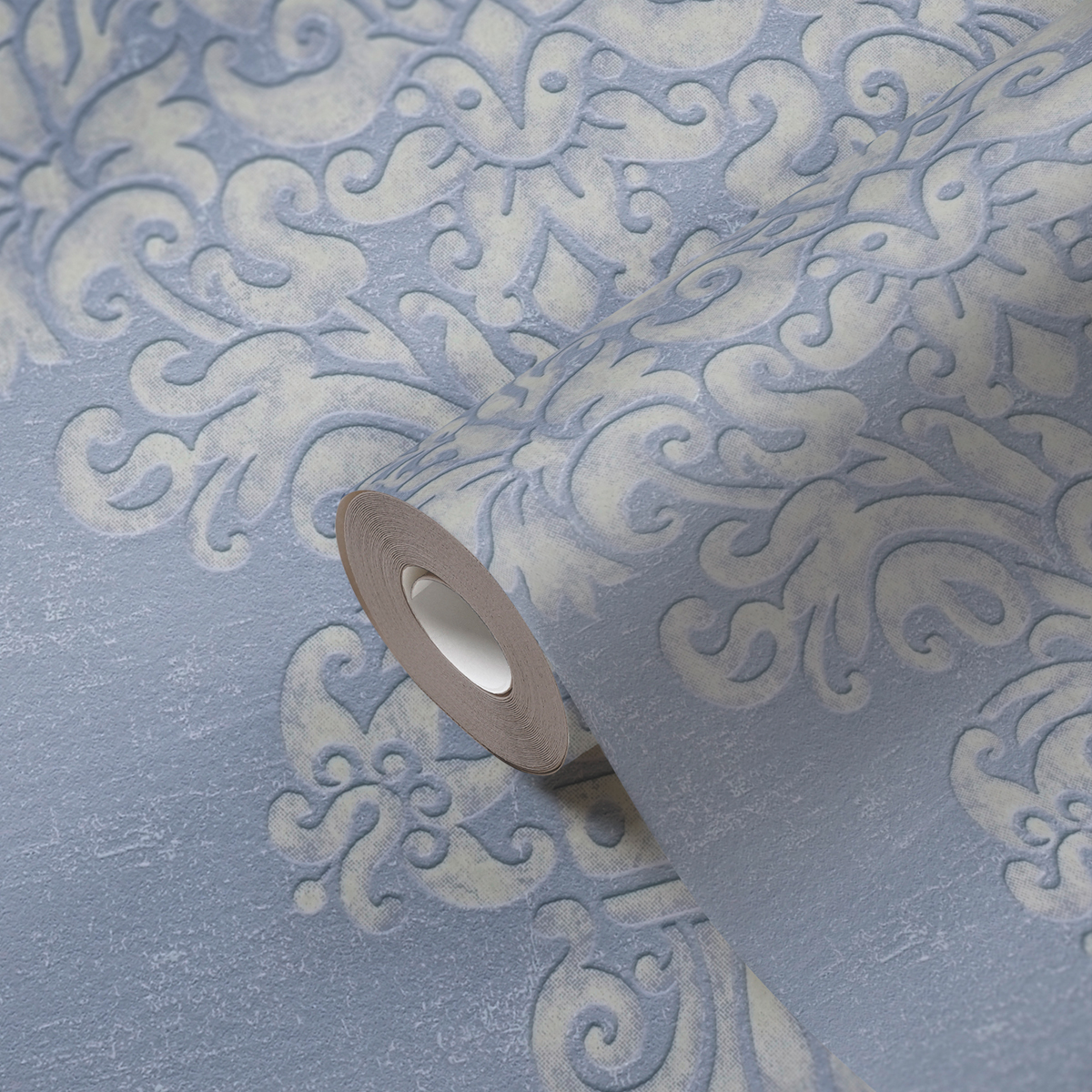 Papier peint Médaillon Baroque lavande argenté - Pure Elegance d'A.S. Création AMBD | Réf. AS-397652