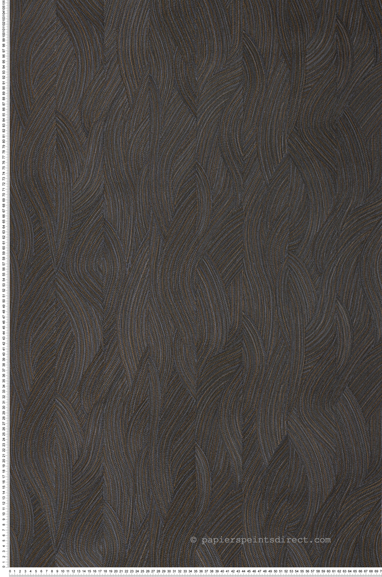 Papier peint Végétaux Vague Jassine encre camel - Terra Rossa de Casamance | Réf. CAS-76221426