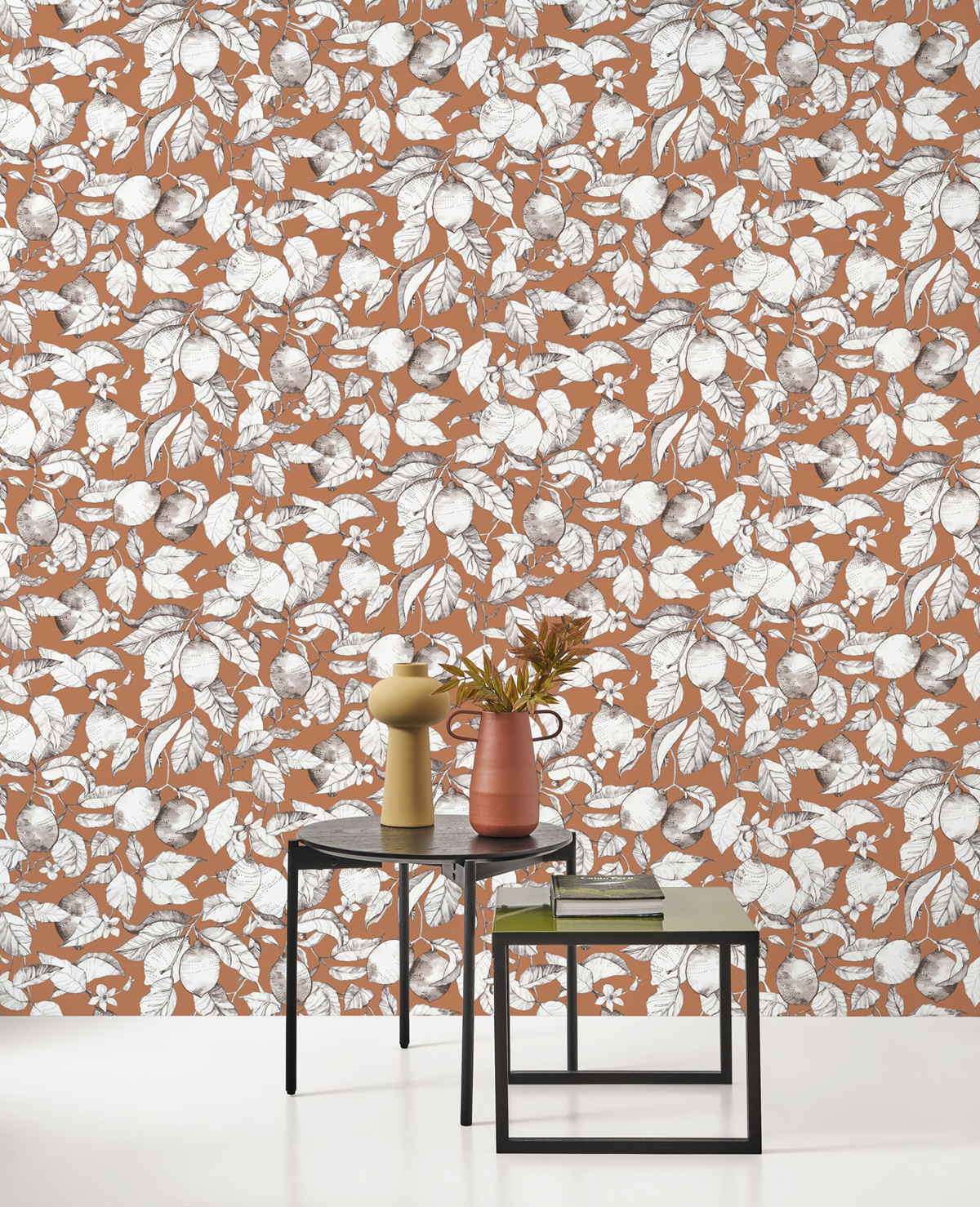 Papier peint Citronnier Contemporain terre de sienne - Soliflore de Casadéco AMB2 | Réf. SOLI200273404