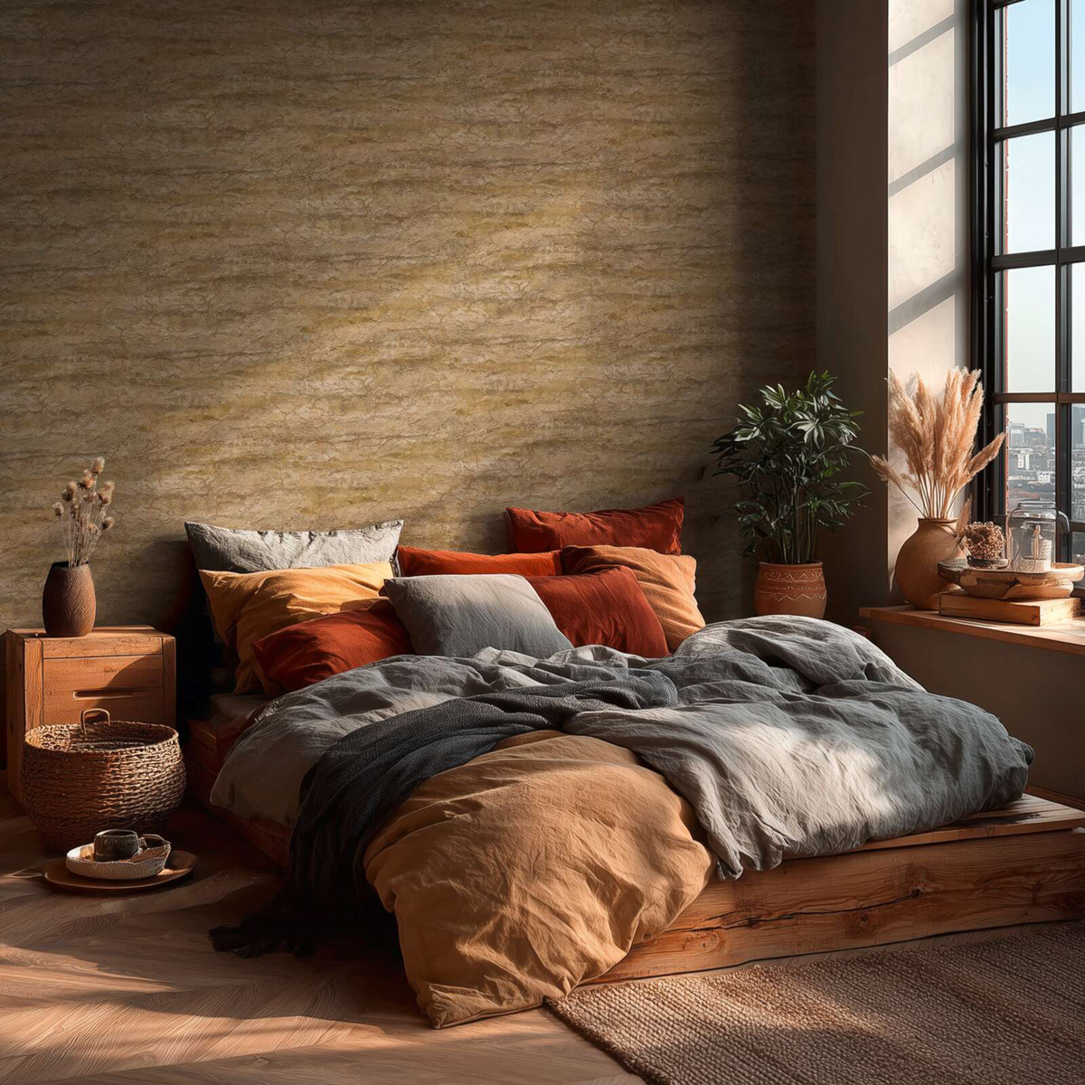 Papier peint Pierre Brute Minéral ocre - Vibes & Styles d'A.S. Création | Réf. AS-791994