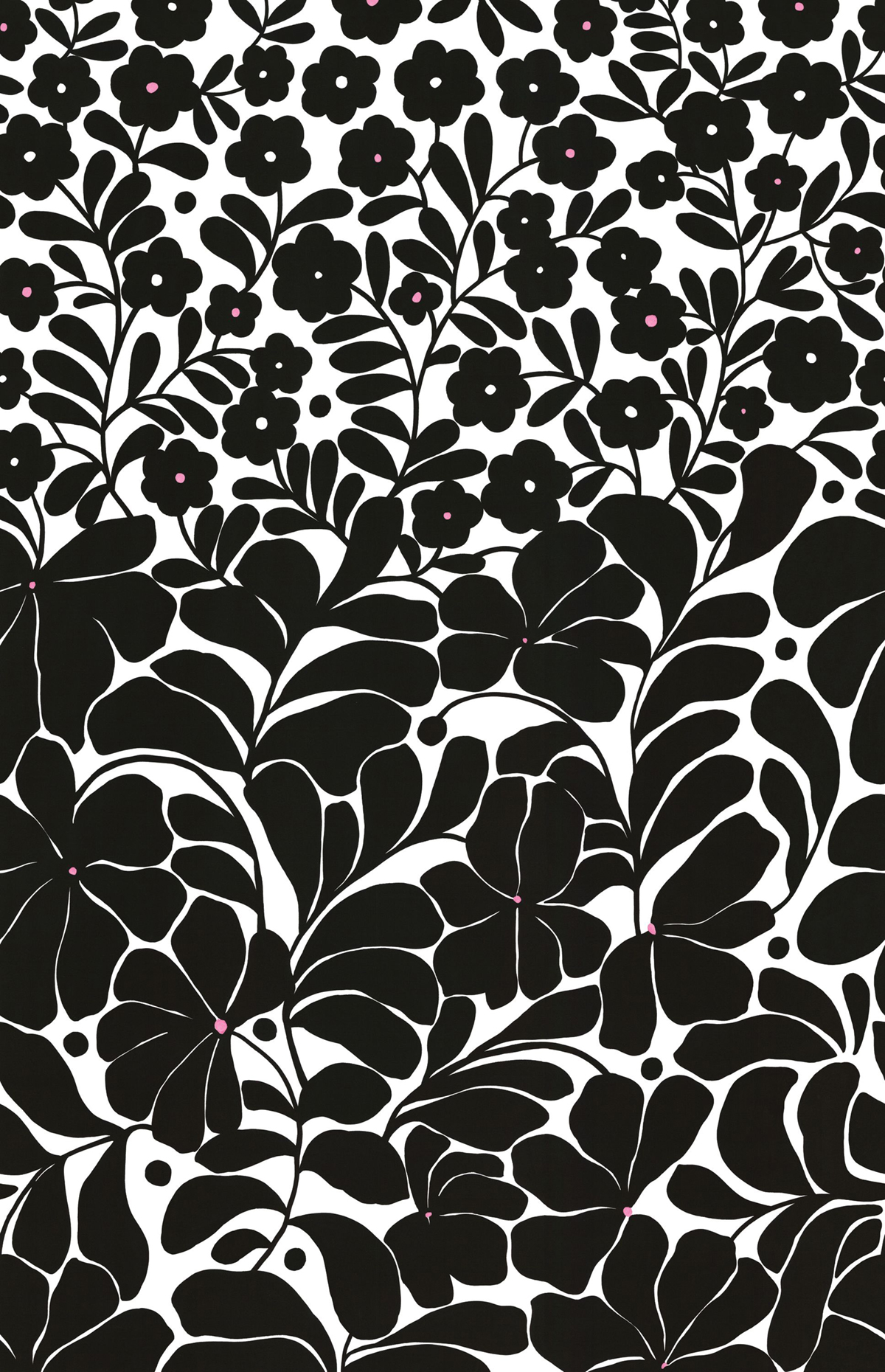 Papier peint panoramique Floral Graphique Blooming noir blanc L 200X310 - Pimp My Wall de Casélio | Réf. PMW104849004