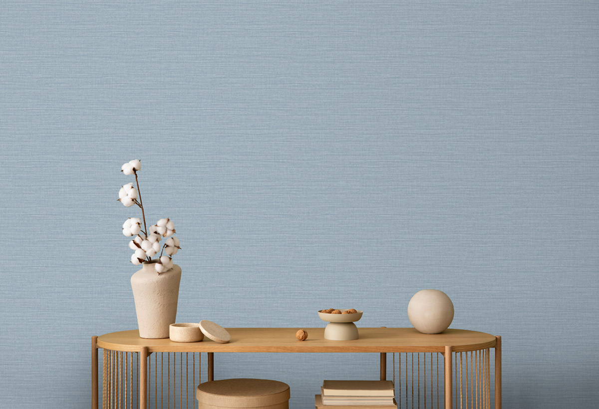 Papier Peint Uni Chiné bleu doux - Flora d'Ugépa | Réf. UGP-M72011