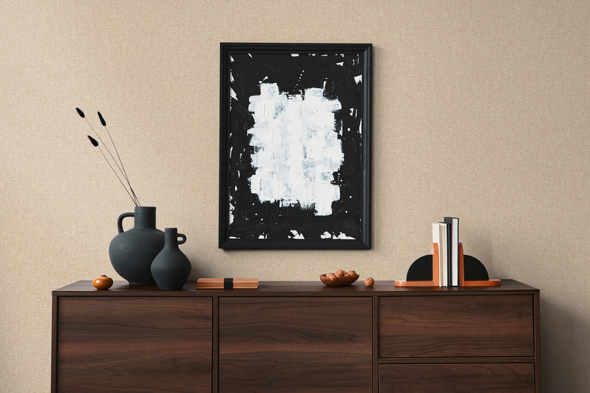 Papier peint Faux Uni Tissu Chiné beige - Famous Garden d'A.S. Création | Réf. AS-393538