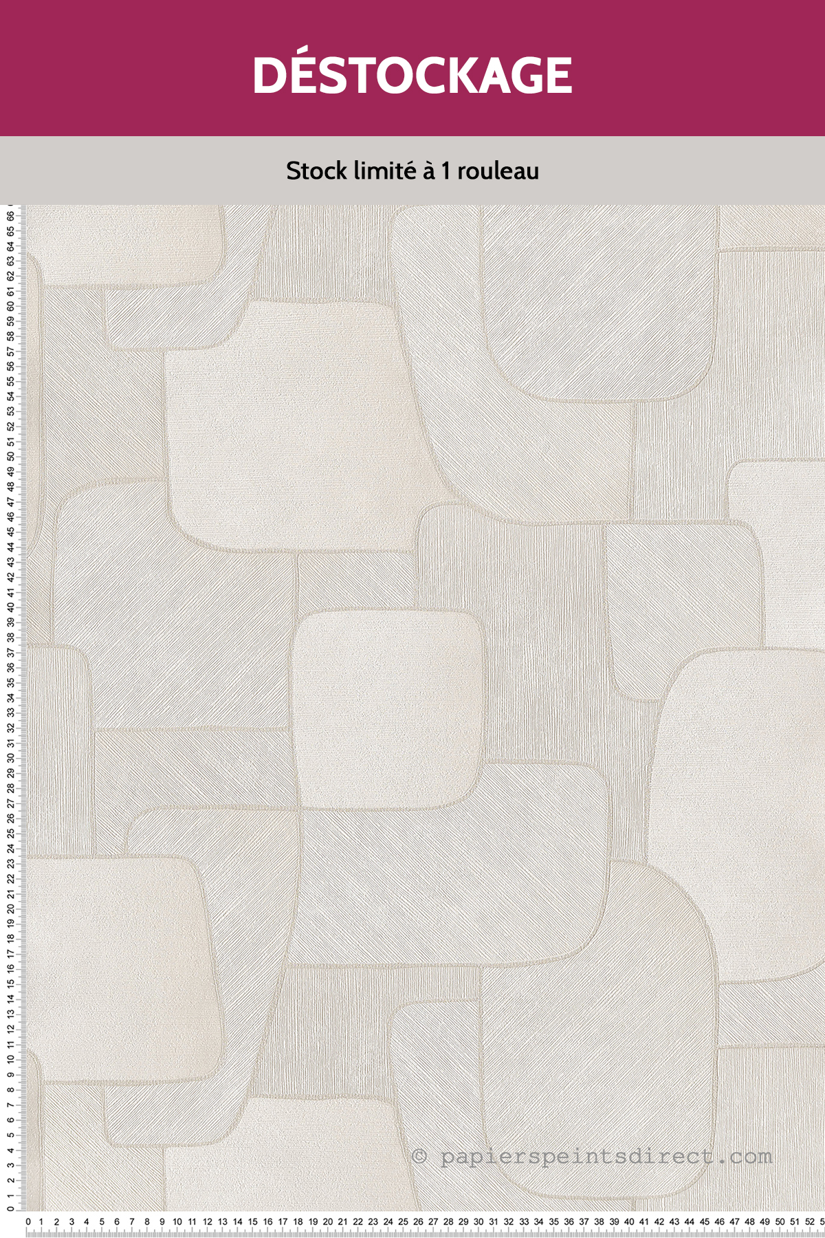 Papier peint Destockage - Géométrique Vintage Blanc et Irisé - Byblos