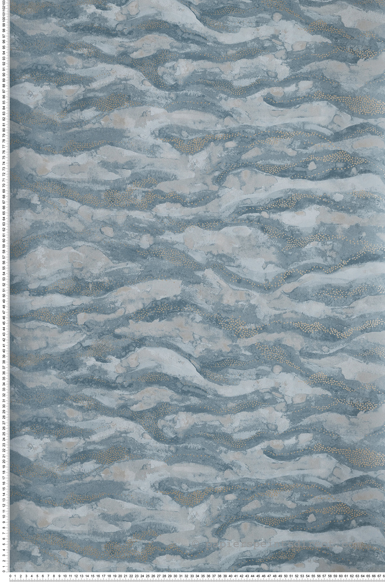 Papier peint Ciel Vague Sohar bleu doré - Nuit d'Orient de Casamance | Réf. CAS-75401732