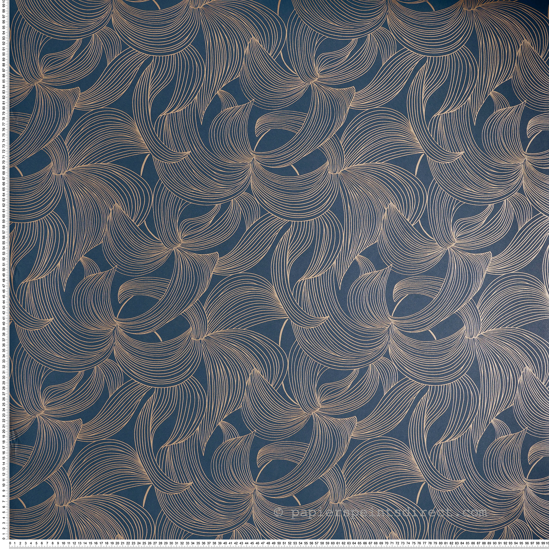 Papier peint Graphique Fleuri Leontine encre doré - Isadora de Casamance | Réf. CAS-70681936