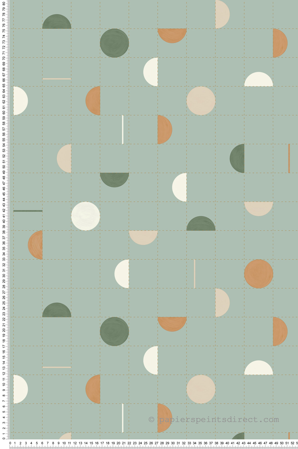 Papier peint Géométrique Quadrillage Jump Around bleu et doré - Around de Casélio | Réf. ARN102867062