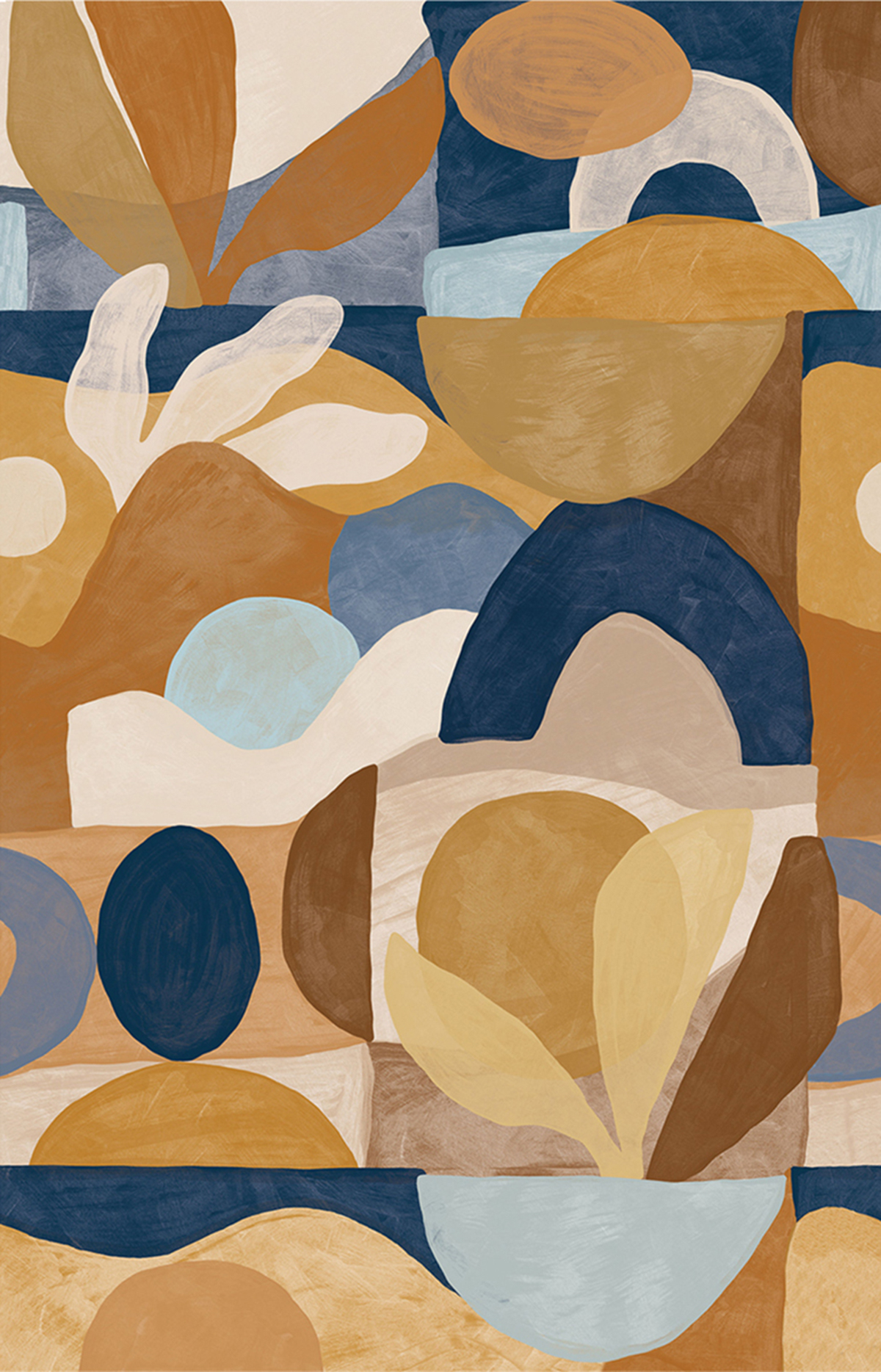 Papier peint panoramique Graphique Grandiose camel bleu L 200x310 - XXL de Casélio | Réf. XXL104592062