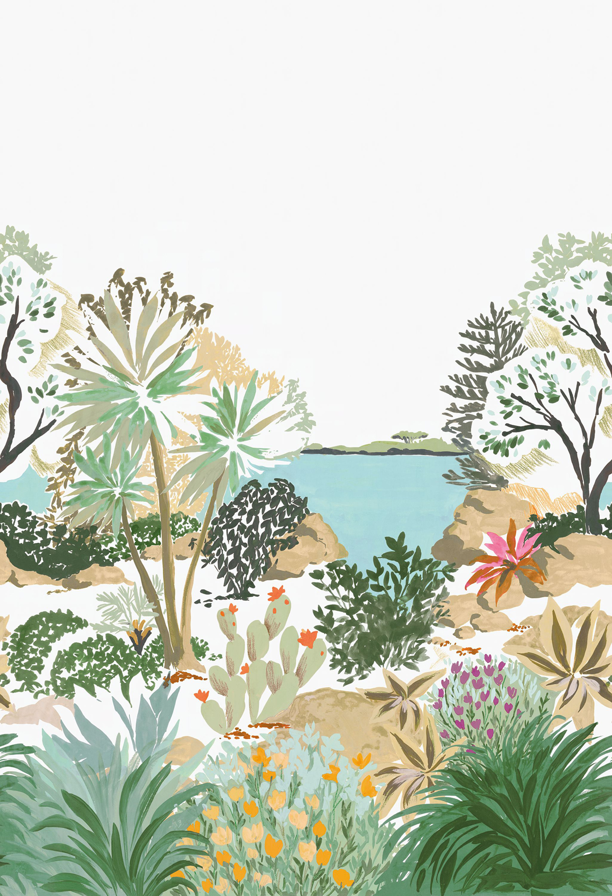 Papier peint panoramique Paysage Cap Esterel multicouleurs L 210X310 - Echappée Belle de Casadéco | Réf. ECHA89866118