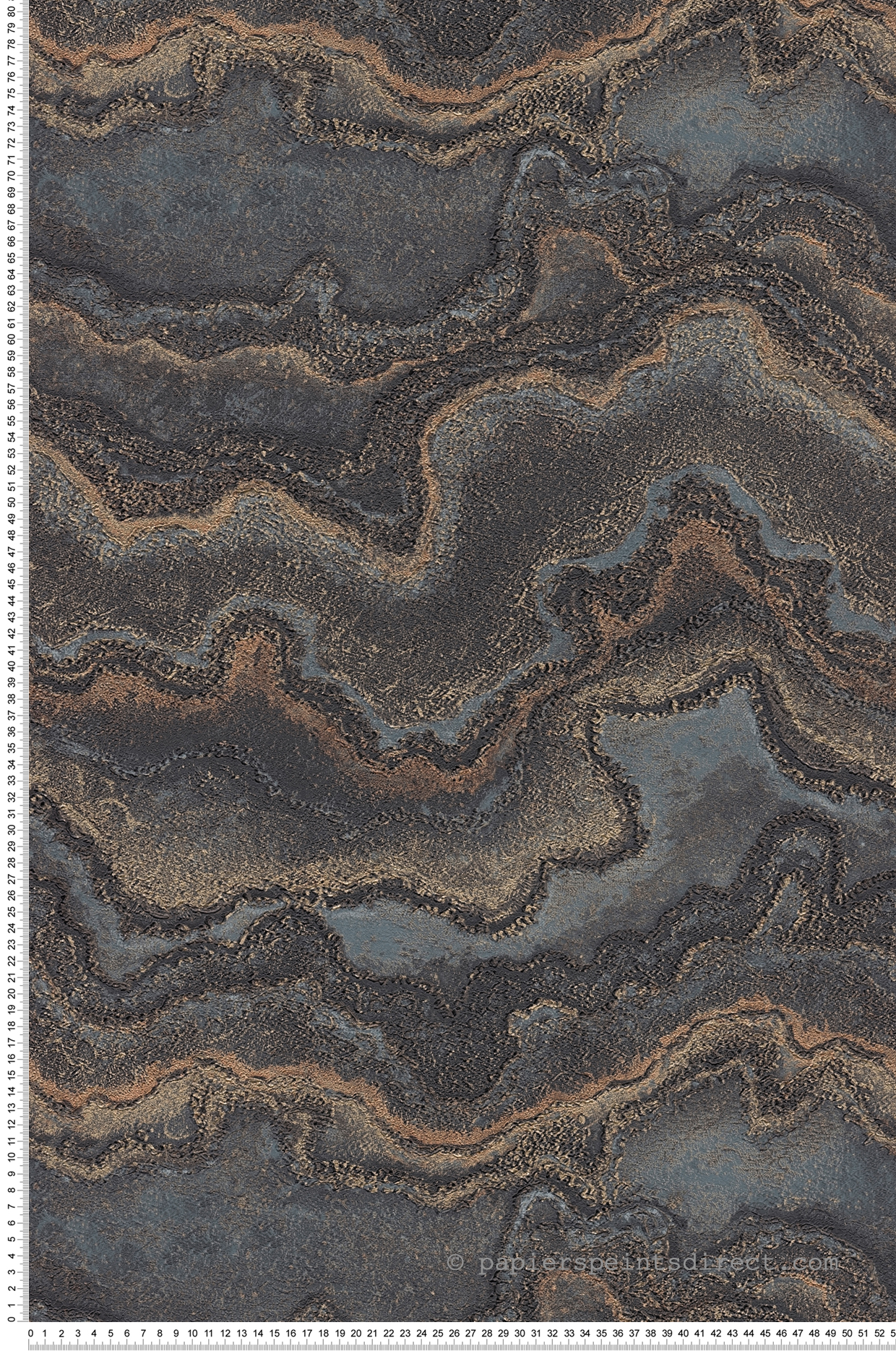 Papier peint Pierre Précieuse Métallisé noir doré - Stories of Life d'A.S. Création | Réf. AS-396594