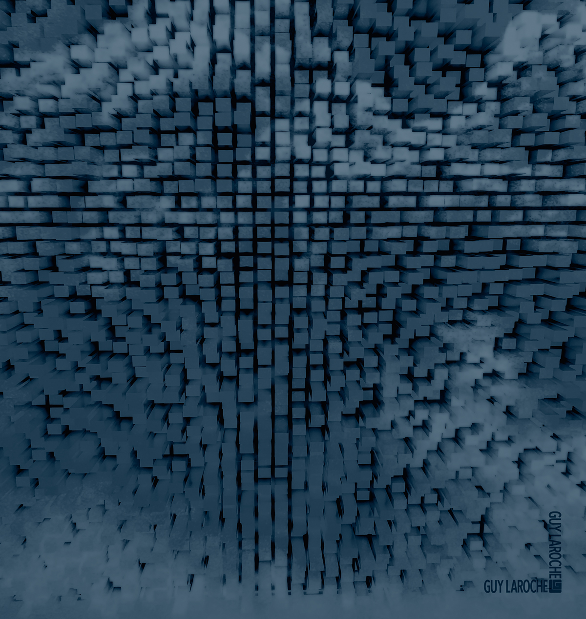Papier peint panoramique Cube en 3D bleu - Guy Laroche de Lutèce | Réf. LTC-51247001