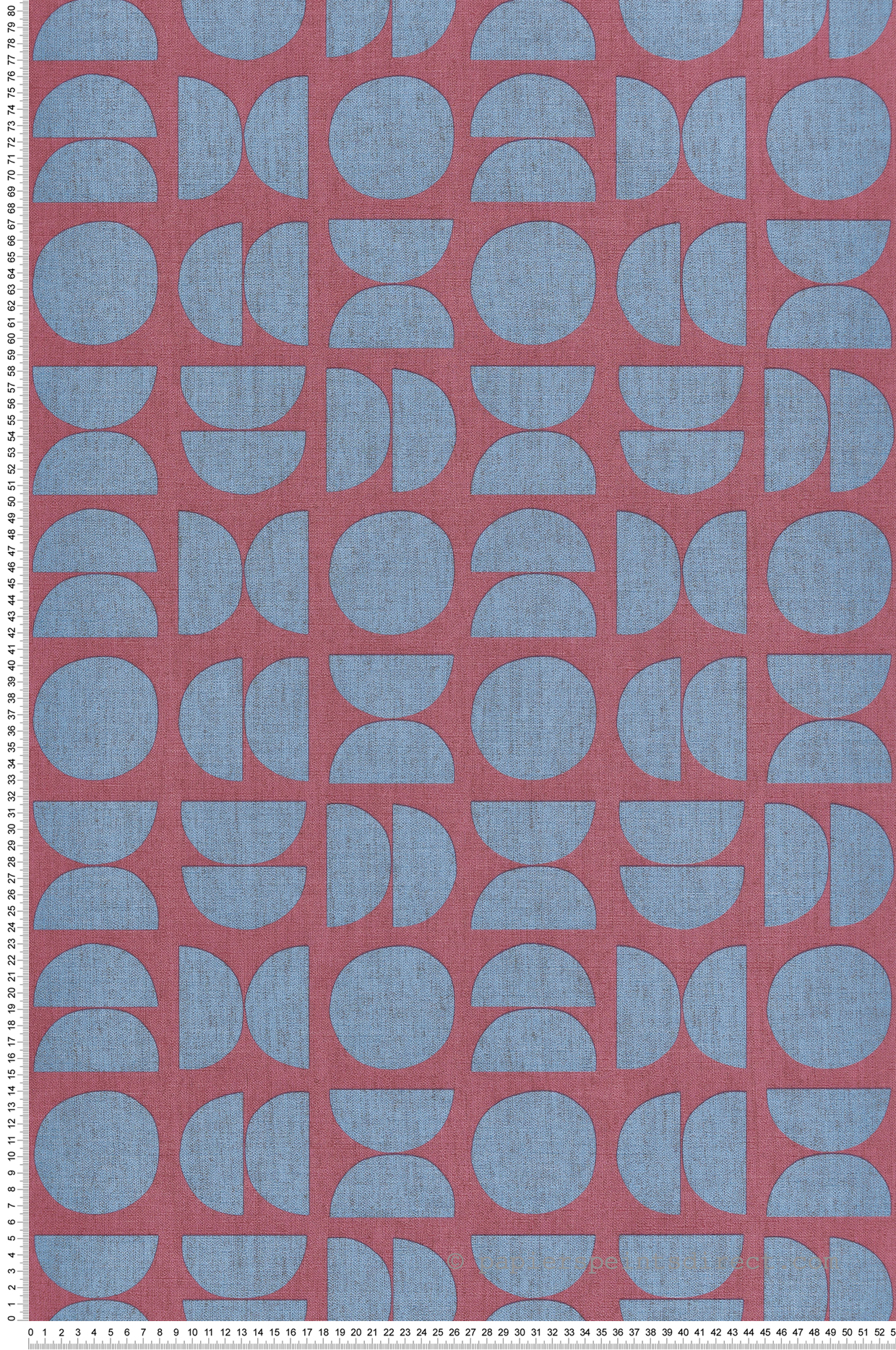 Papier peint Rond Géométrie rose bleu - Seven de Montecolino | Réf. MC-30154