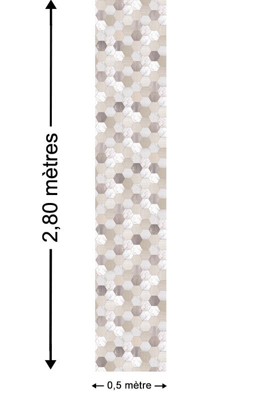 Papier peint carreaux hexagone Méli Mélo grège - Au Bistrot d'Alice de Casélio | Réf. BIS100711000