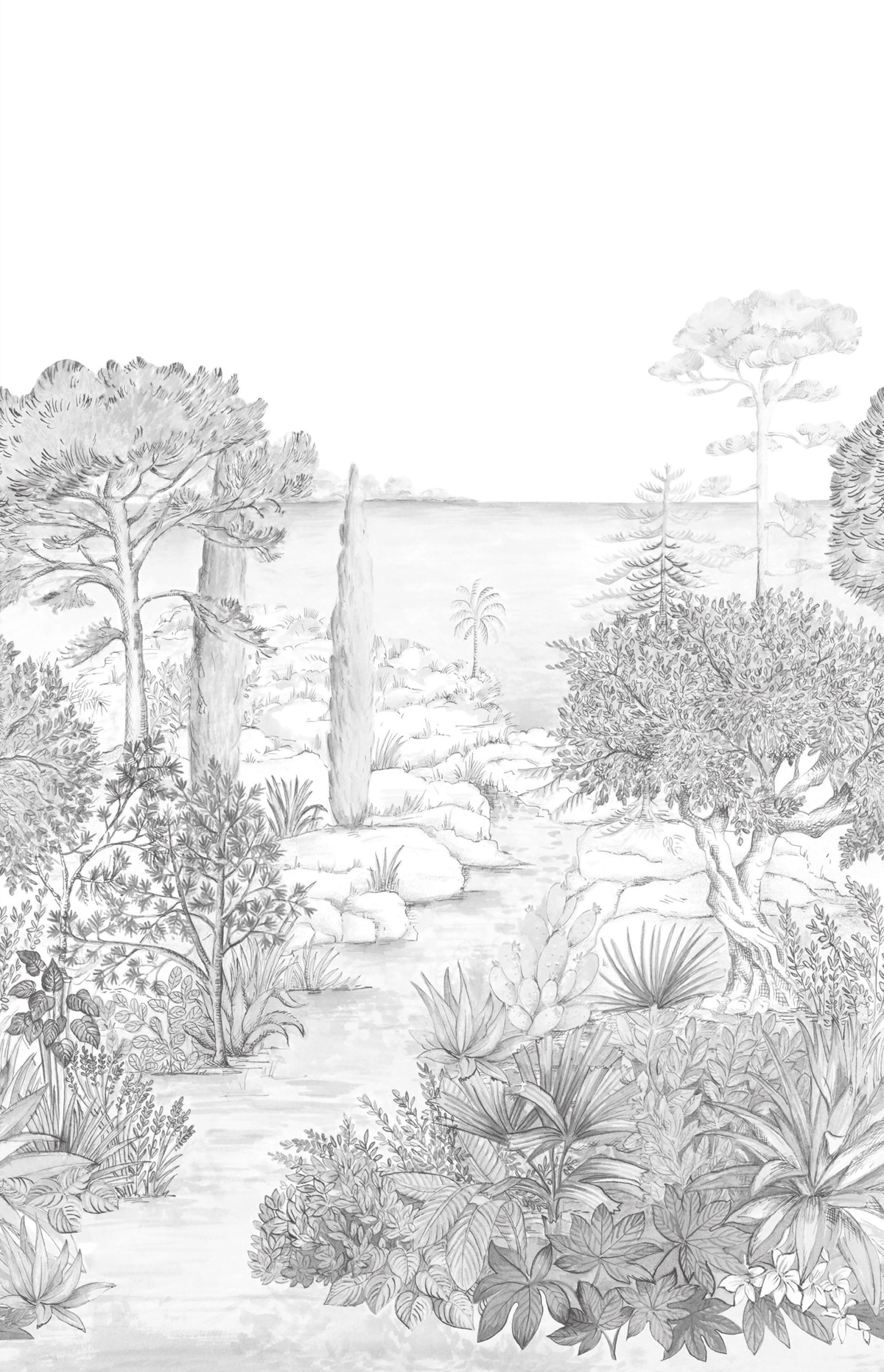 Papier peint Panoramique Paysage Southern Painting noir et blanc 200X310 - Moonlight 3 de Casélio | Réf. MNL3104710904