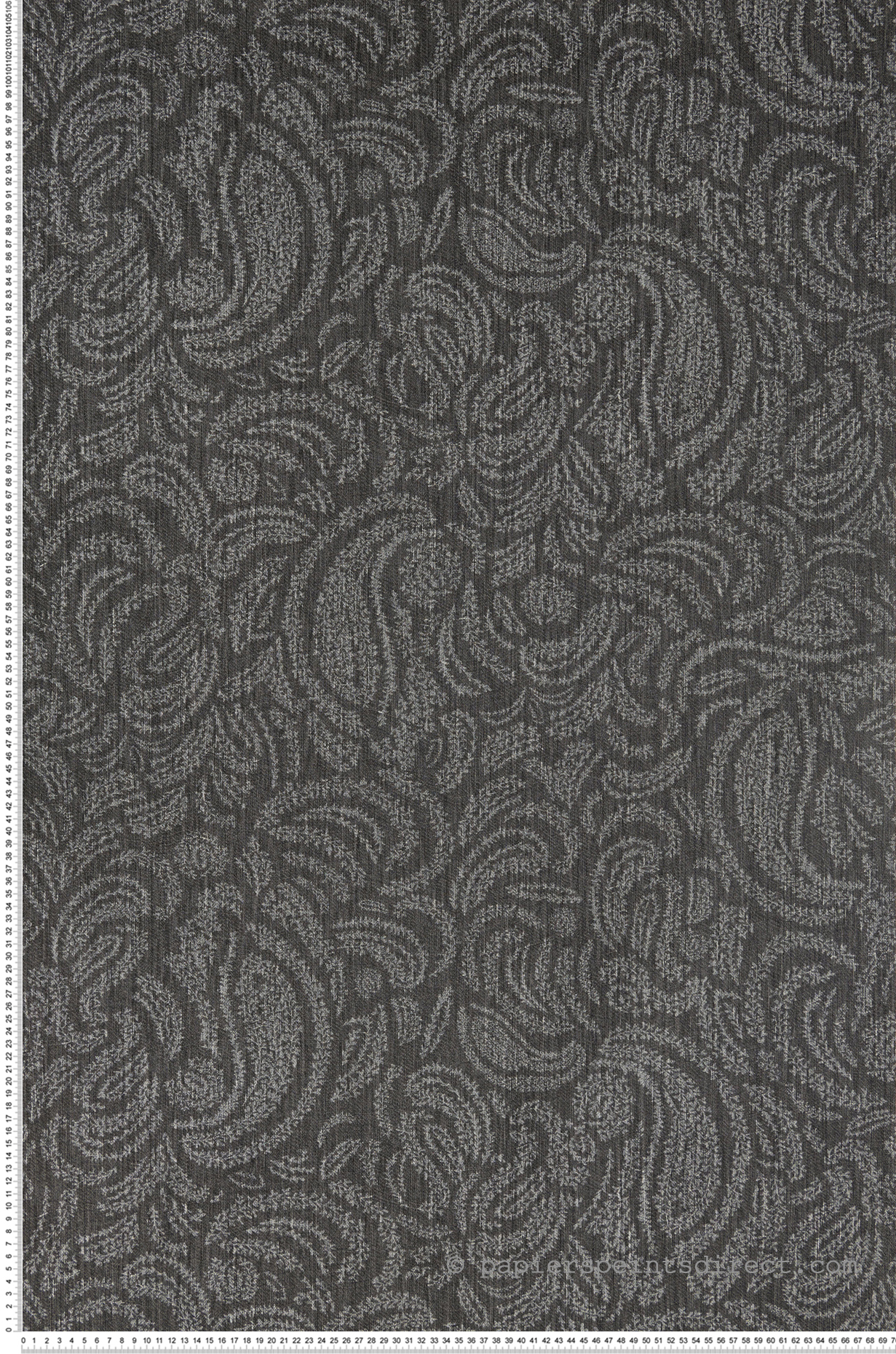Papier peint motif Cachemire Jaipur noir anthracite - Ceylan de Casamance | Réf. CAS-74554096