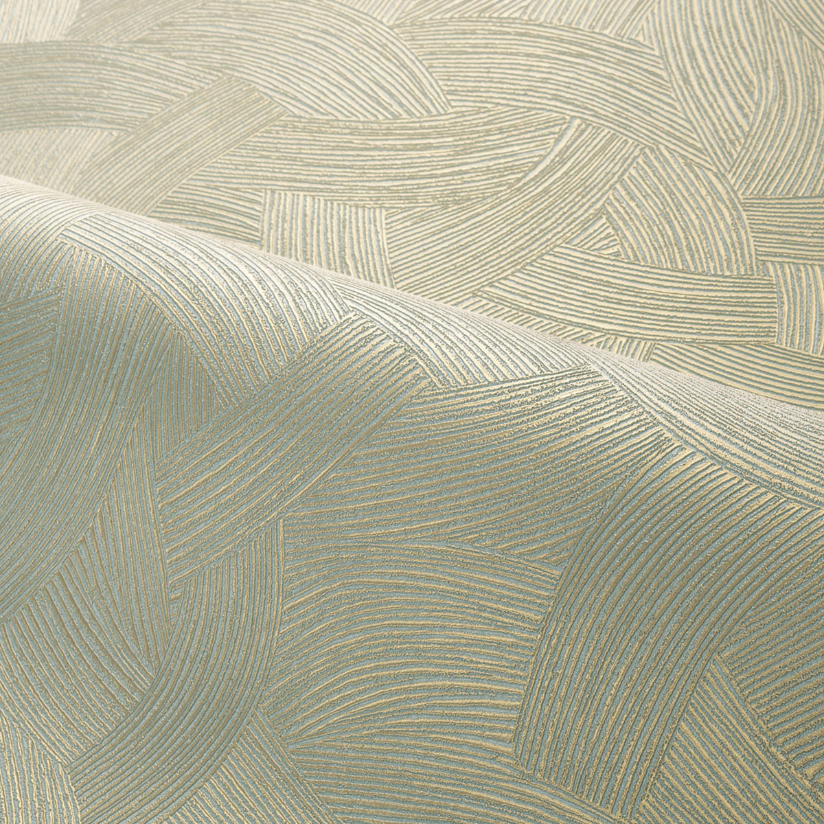 Papier peint Mouvement Graphique Bérénice vert opaline doré - Magnitude de Casamance AMBV | Réf. CAS-76662242