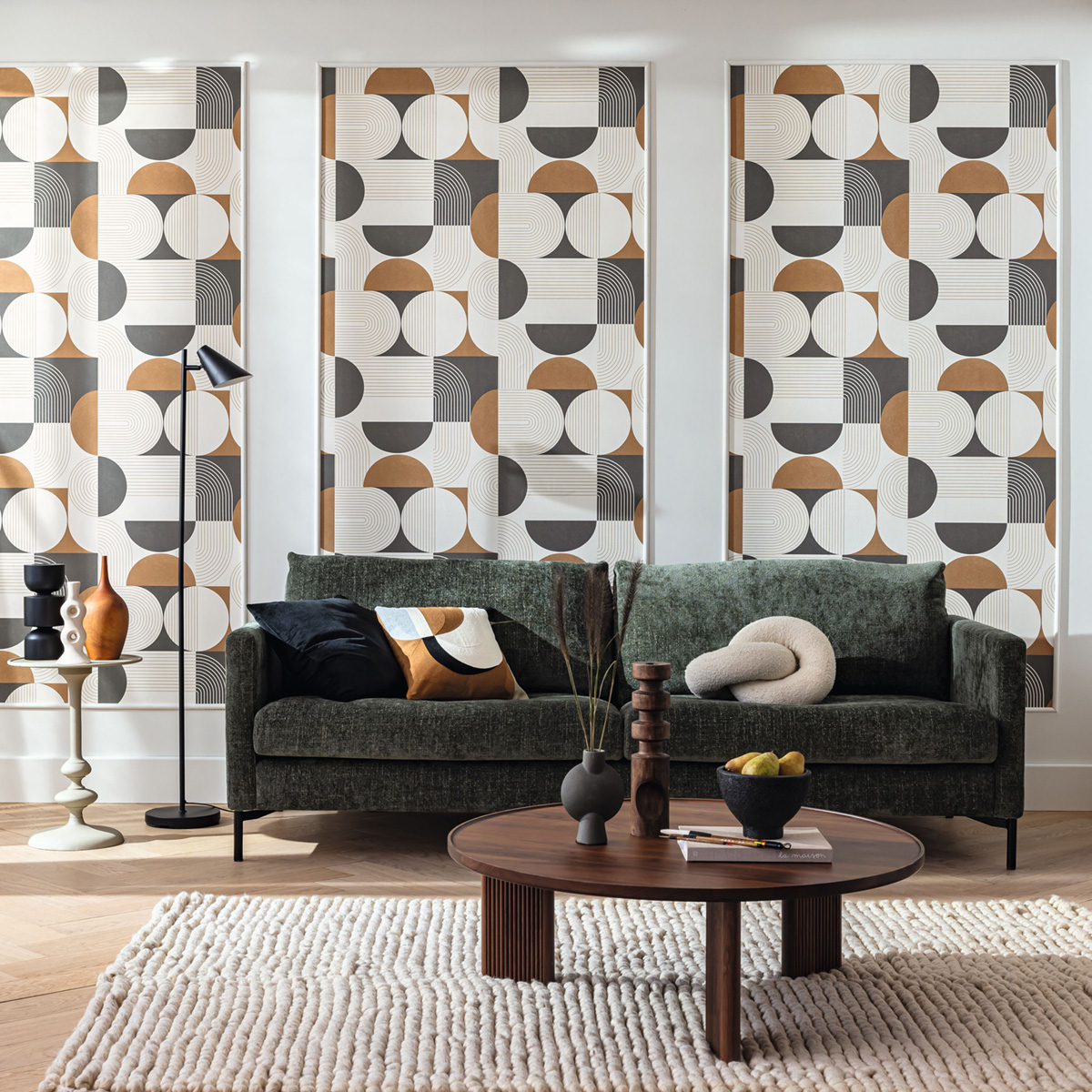Papier peint Graphique Amplitude marron noir - Graphic de Casélio AMB2 | Réf. GPC105500944