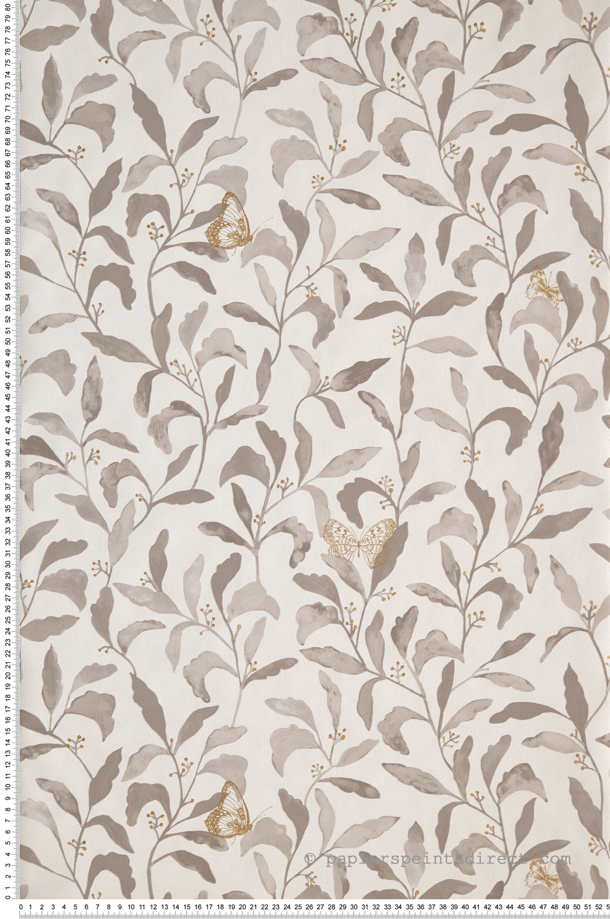 Papier peint feuillage papillon Sweet Souris/Doré - Green Life de Casélio | Réf. GNL101711027