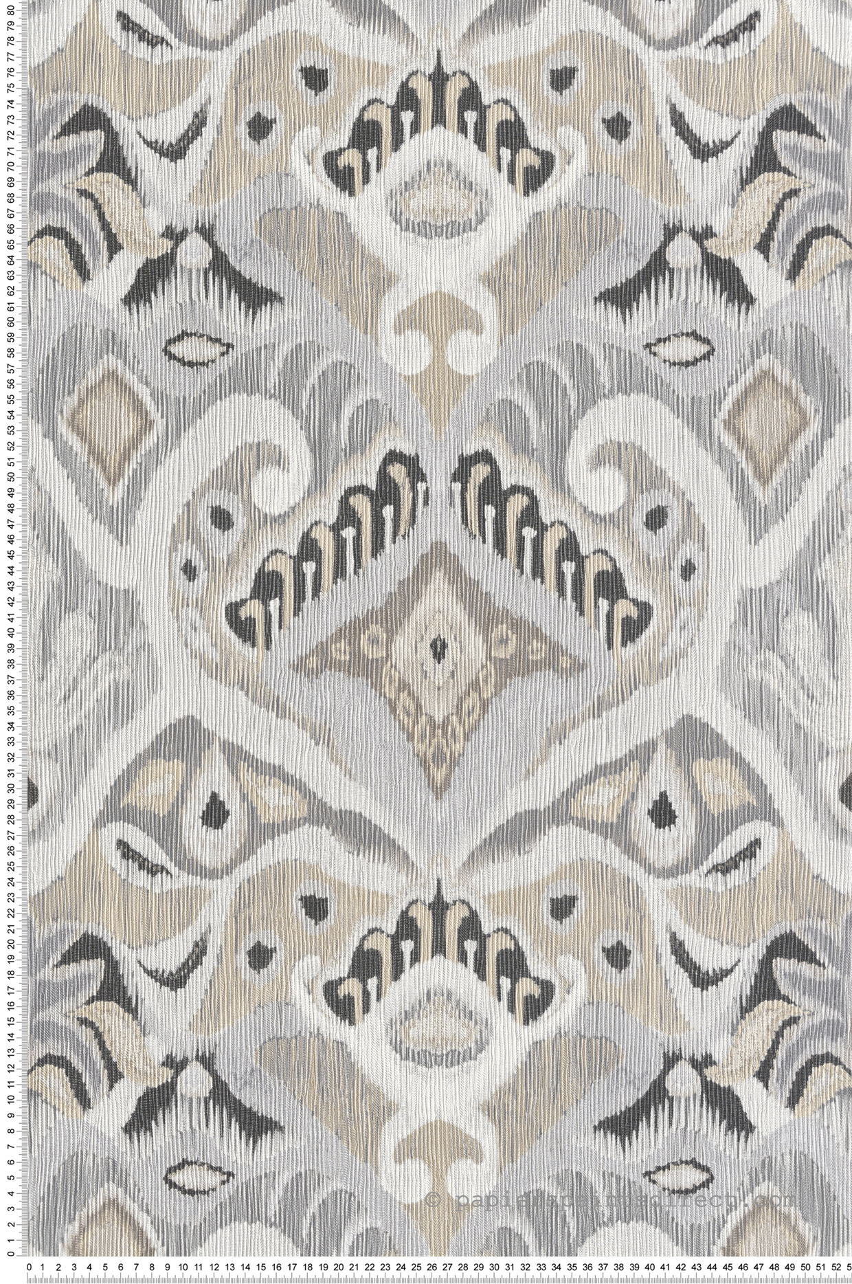 Papier peint Géométrique Kilim gris beige - Jaipur de Montecolino | Réf. MC-26421