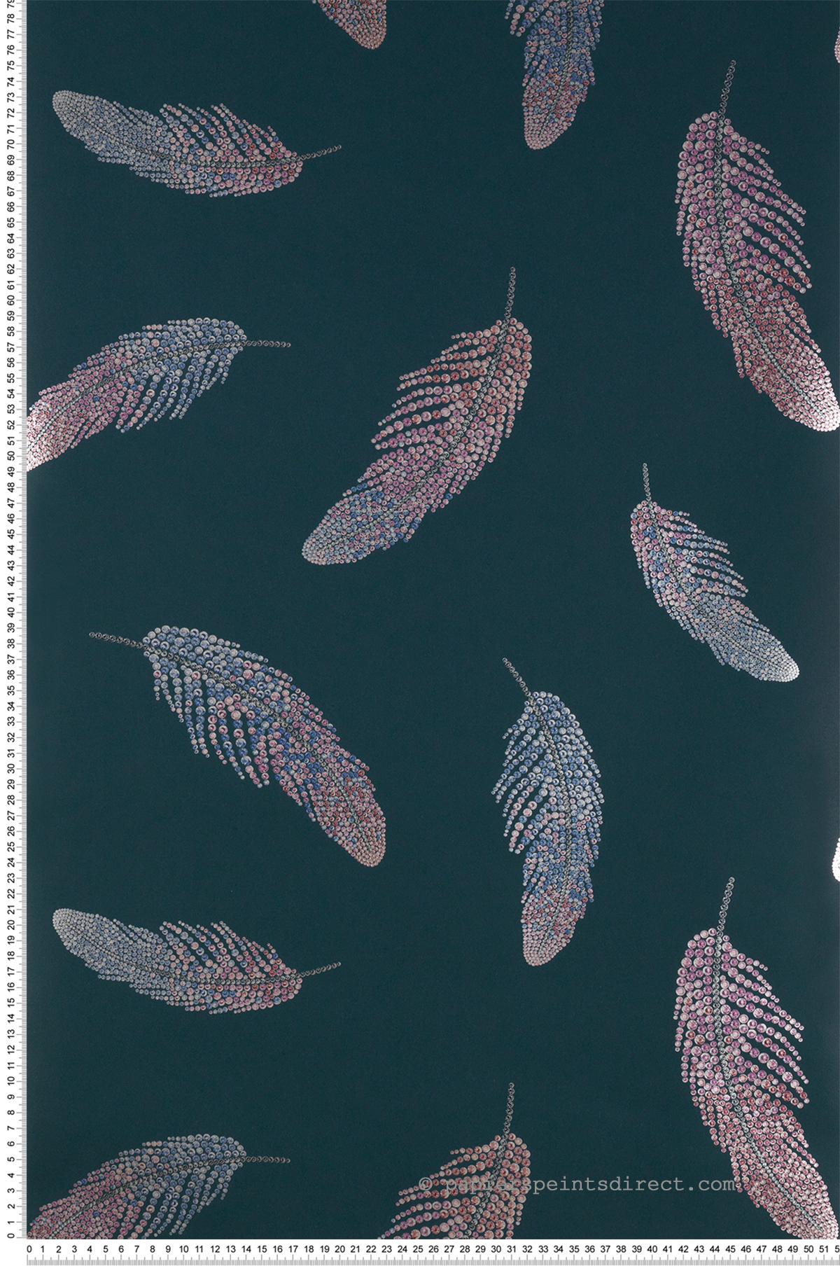 Papier peint Plume Adornado vert et rouge irisé - The Wallpaper Collection de Matthew Williamson | Réf. OSB-W7261-02