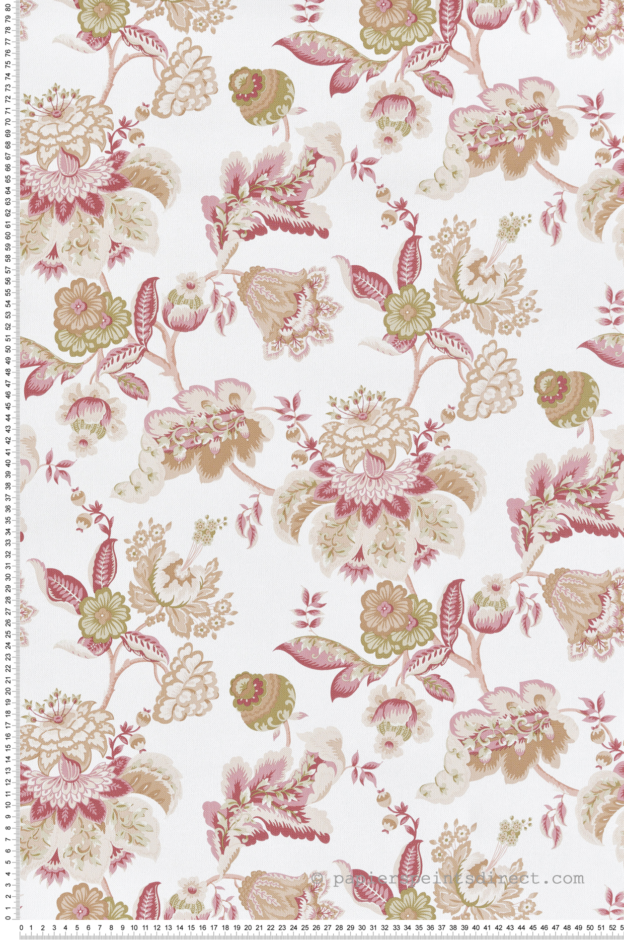 Papier peint Cachemire Grande Fleur beige rose - Garden Party 2 de Montecolino | Réf. MC-8302
