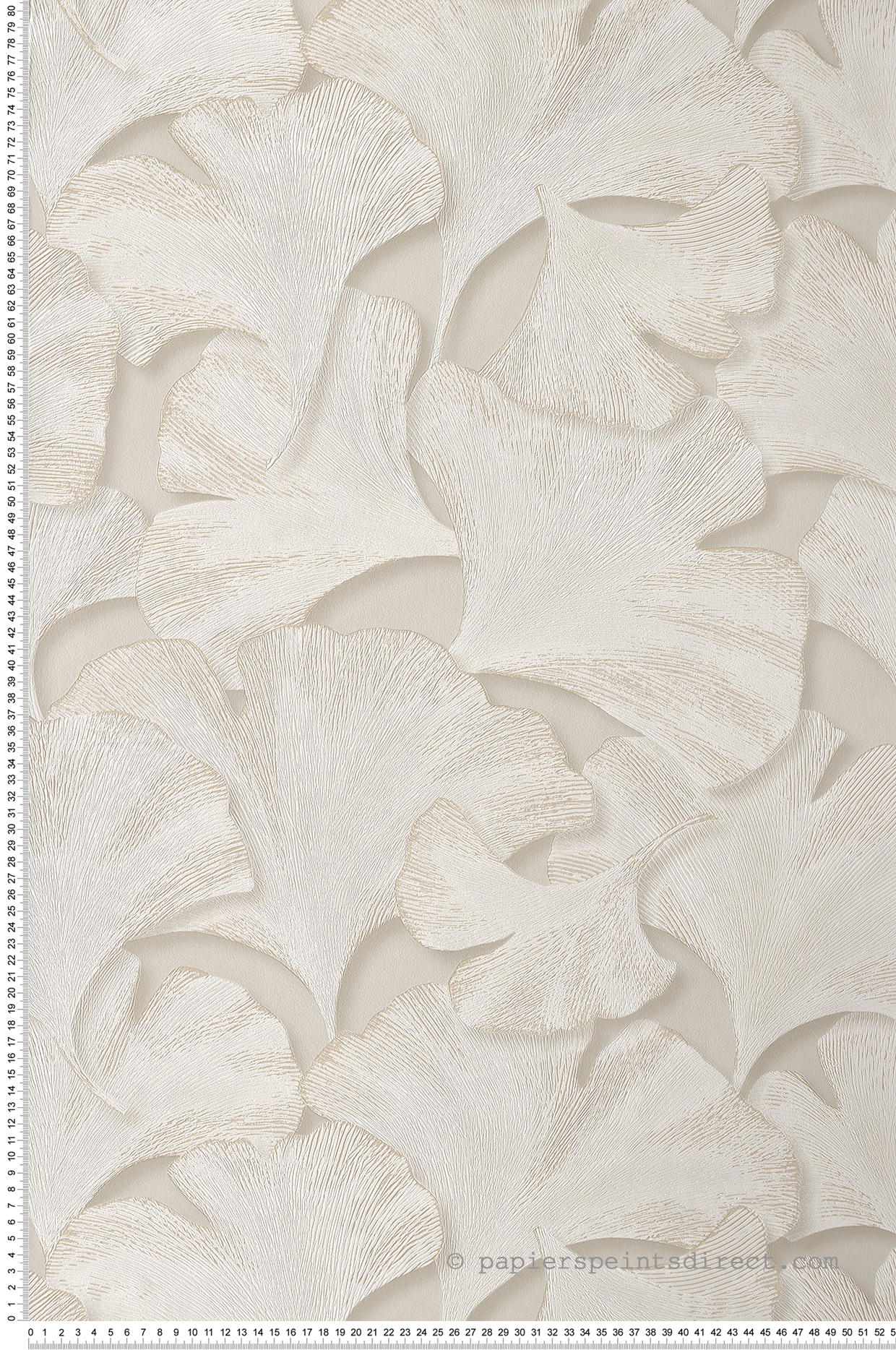 Papier peint Feuille Gingko Biloba gris et irisé - Gingko de Casadéco | Réf. GINK86241212