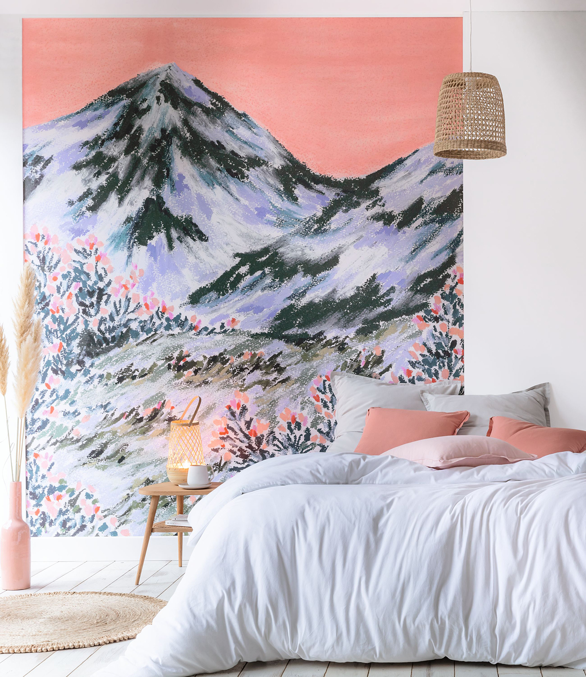 Papier peint panoramique Montagne Petits Bonheurs rose - Beauty Full Image 2 de Casadéco | Réf. BFM102404075