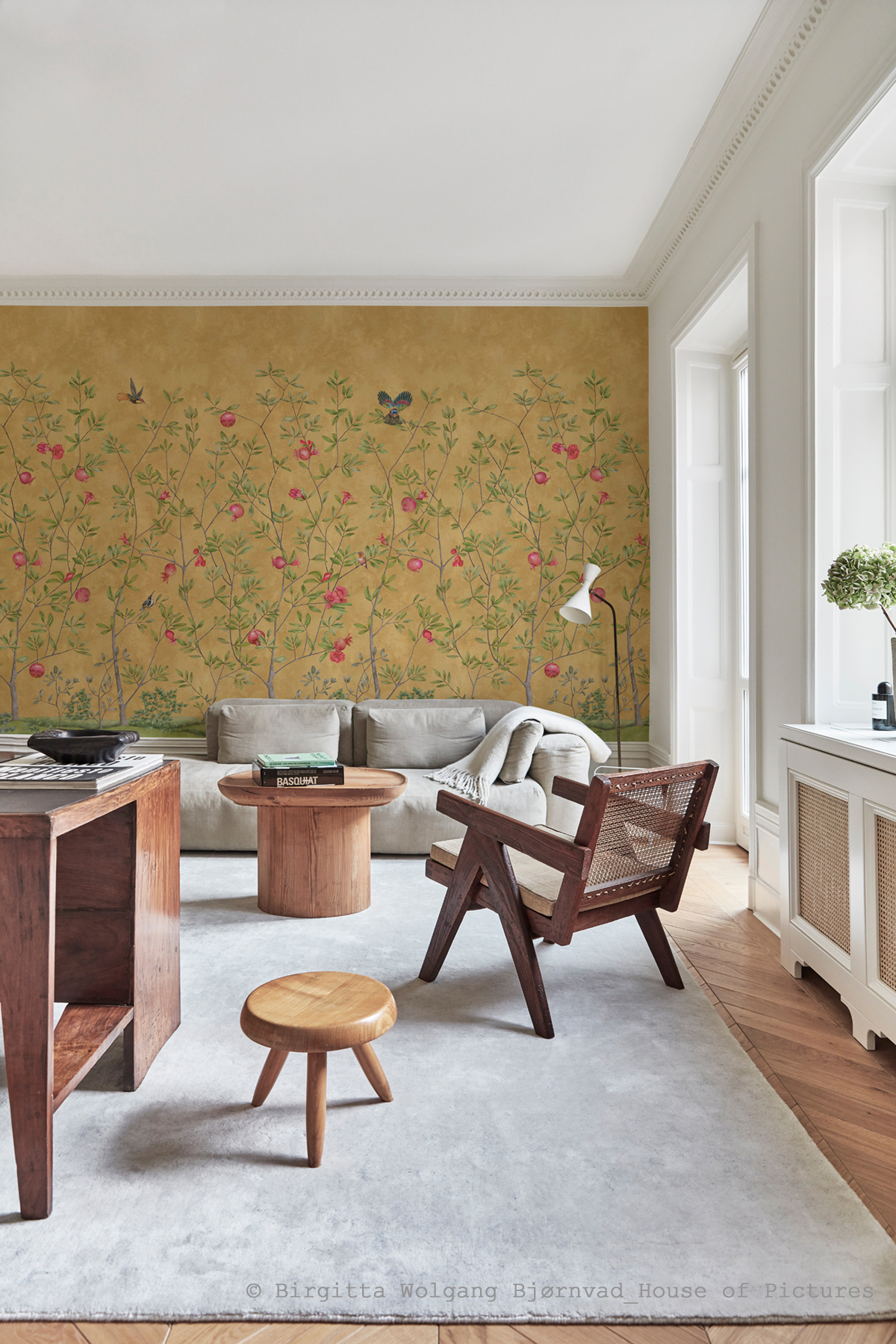 Papier peint panoramique Nature Grenades Ocre A+B - 1/2/3/4/5/6 - Isidore Leroy