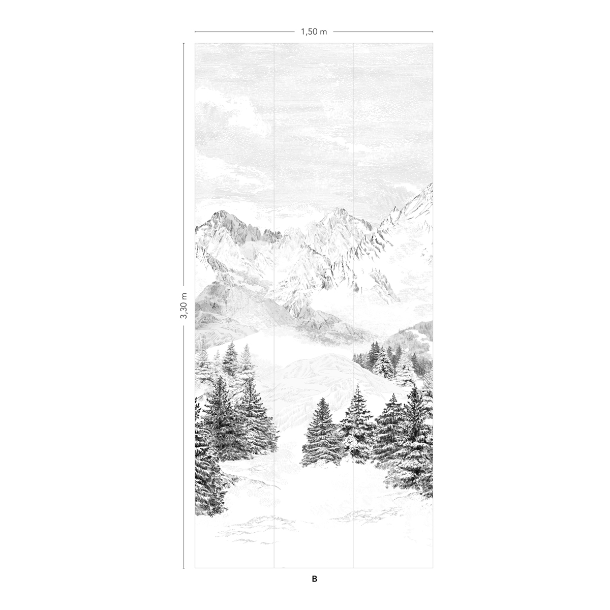 Papier peint panoramique montagne Les Cimes B - 4/5/6 - Isidore Leroy AMB